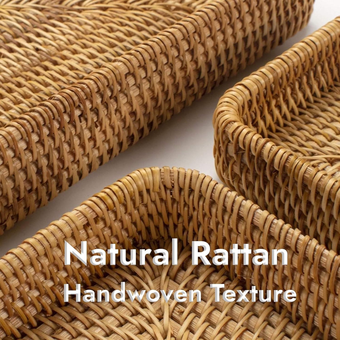 Rattan Serving Tray / Natural / Set of 3