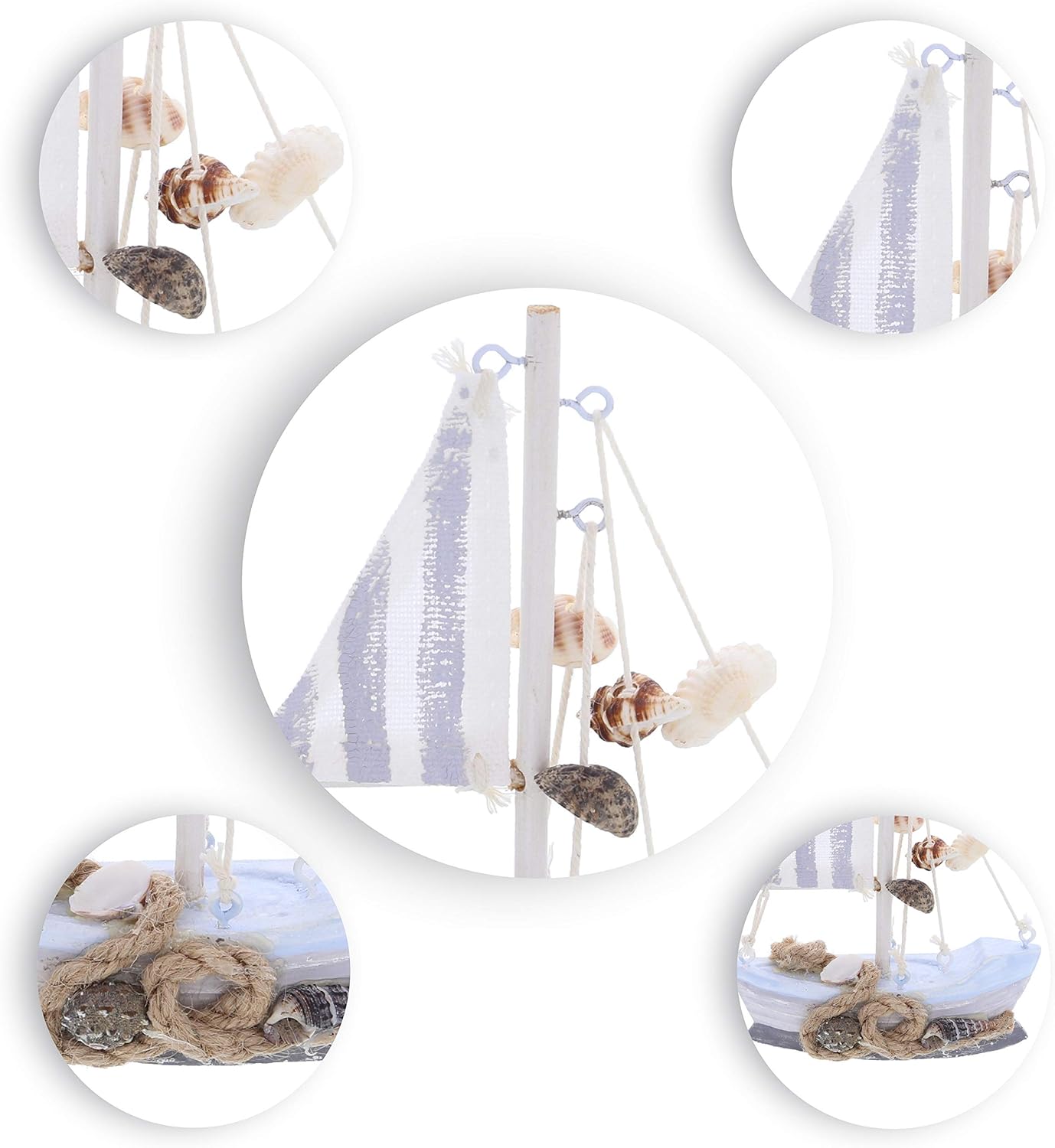 Mini Moonlight Wooden Sailboat Decor