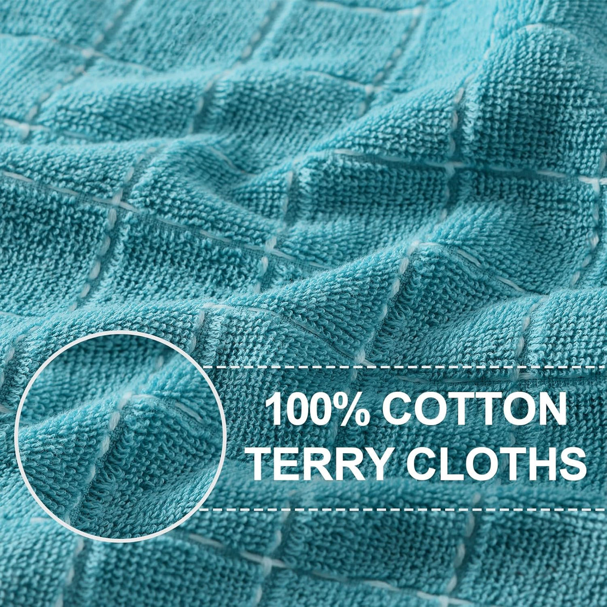 Homaxy 100% Cotton Terry Kitchen Towels, 6 Pack, Lake Blue | Ultra Soft and Absorbent Dish Towels for Kitchen, Suitable