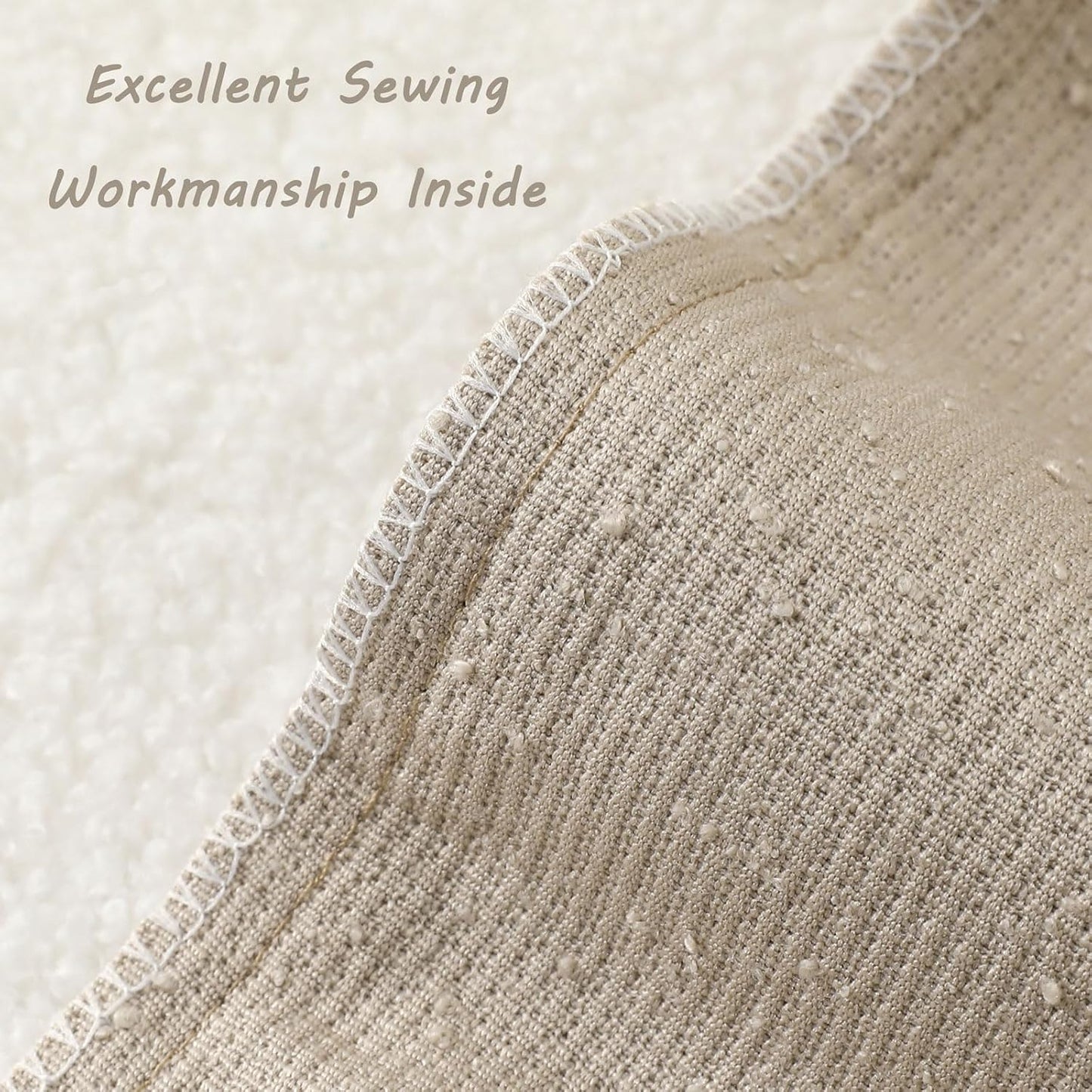 Decorative Throw Pillow Covers Soft Solid Boucle Textured Cushion / Oatmeal / 18 x 18 / Set of 2