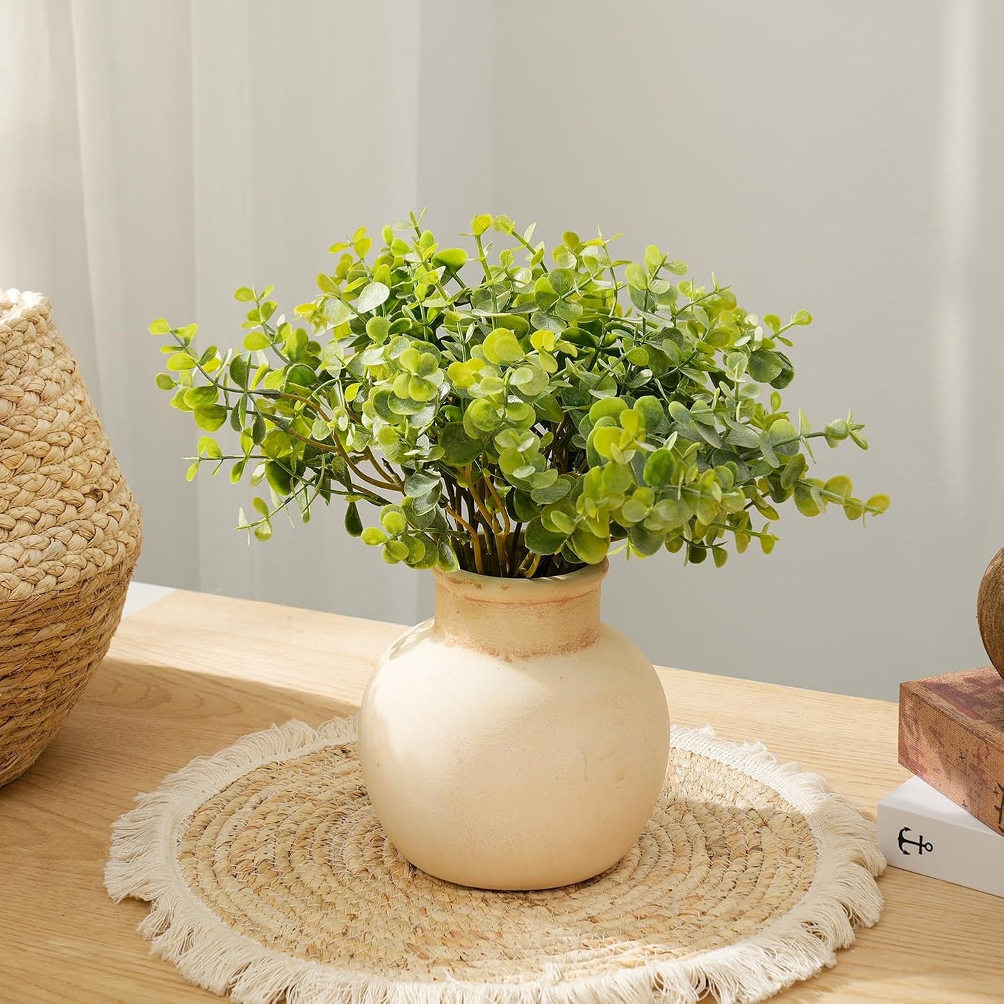 Rustic Farmhouse Vase / 102-rustic / White / 5.9 Inch