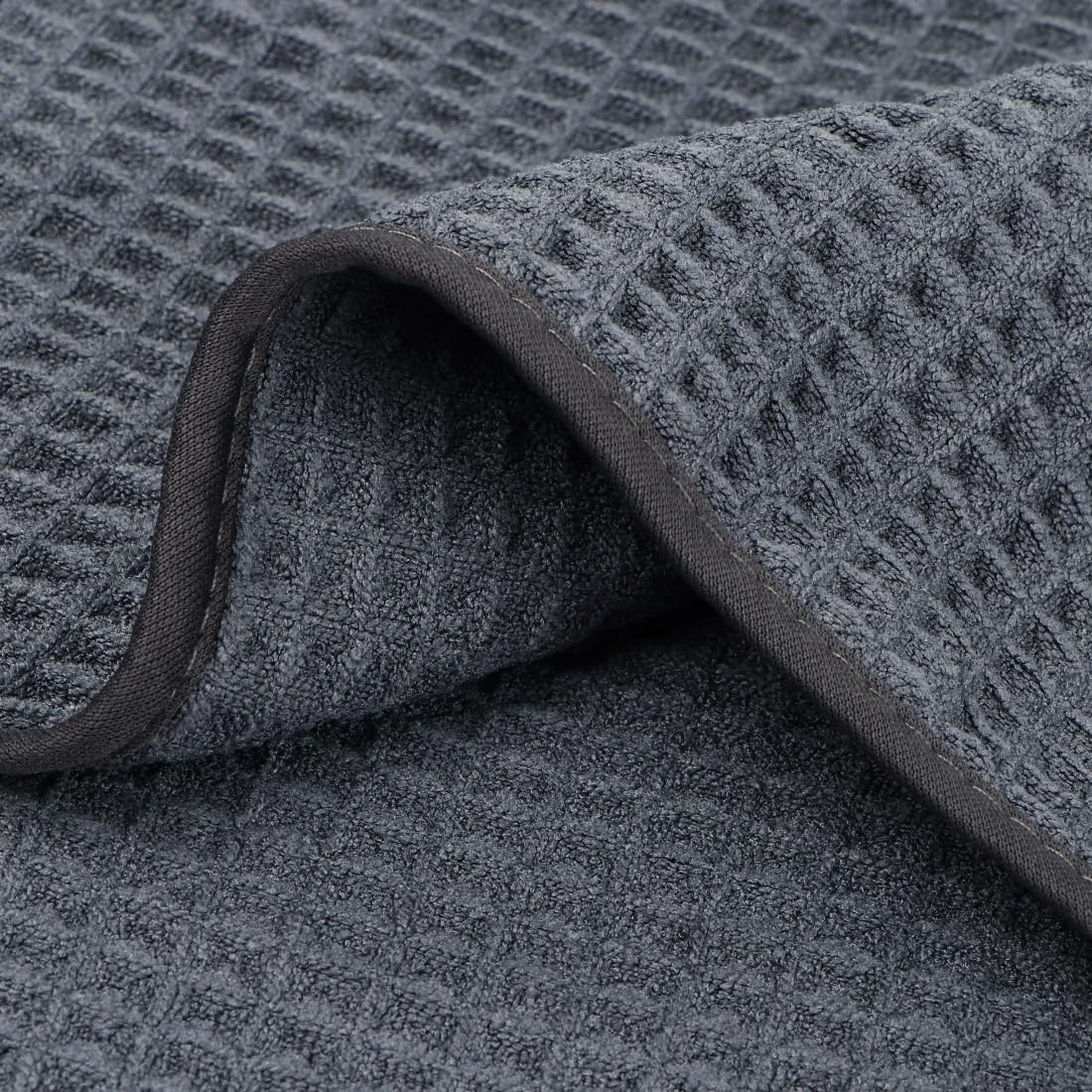 HOMEXCEL Waffle Bath Towels Set of 4 Pack, Waffle Towels for Bathroom, Grey | 400GSM Microfiber Waffle Bathroom Towel