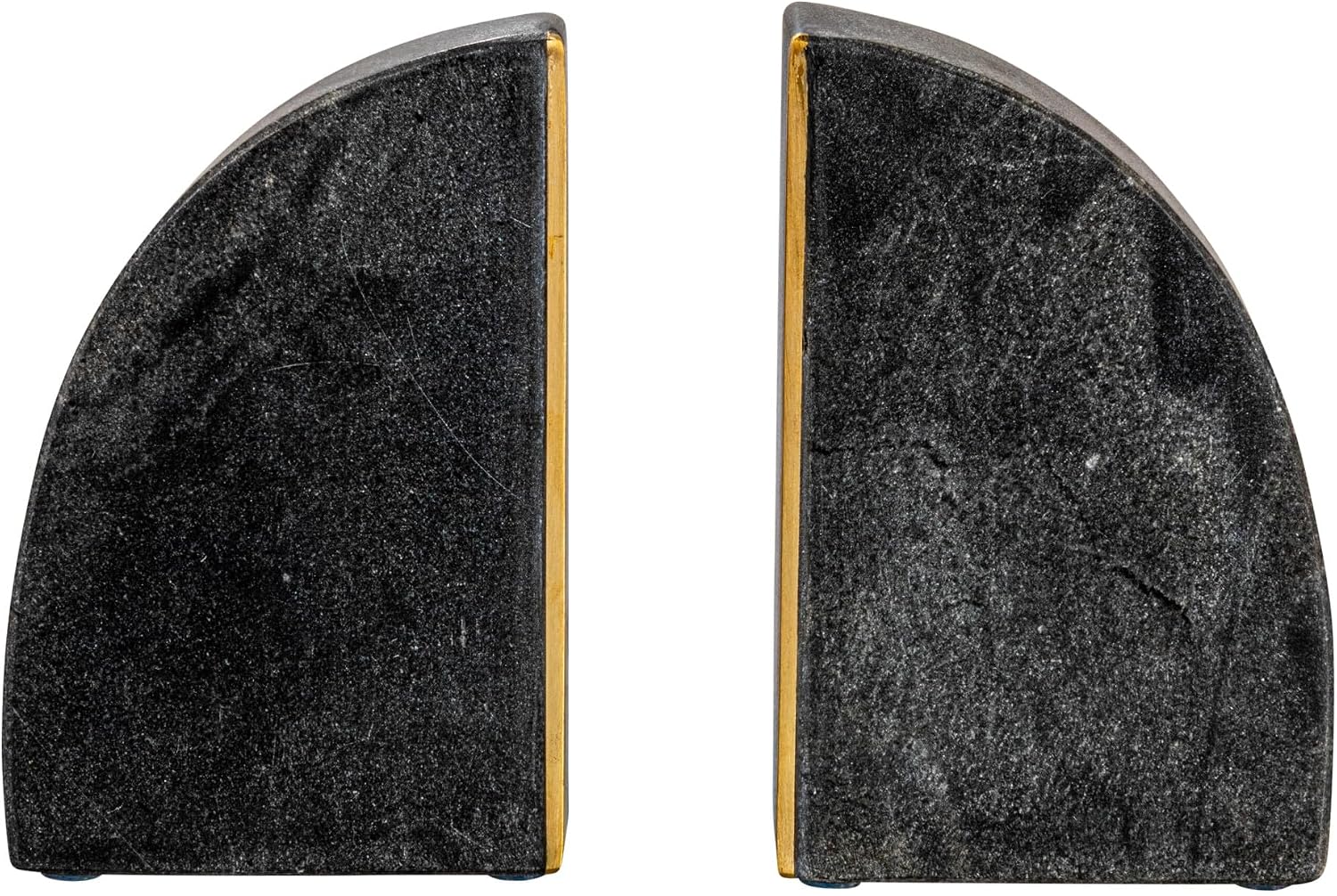 Boho Arched Semicircle Marble Bookends / Black / Set of 2