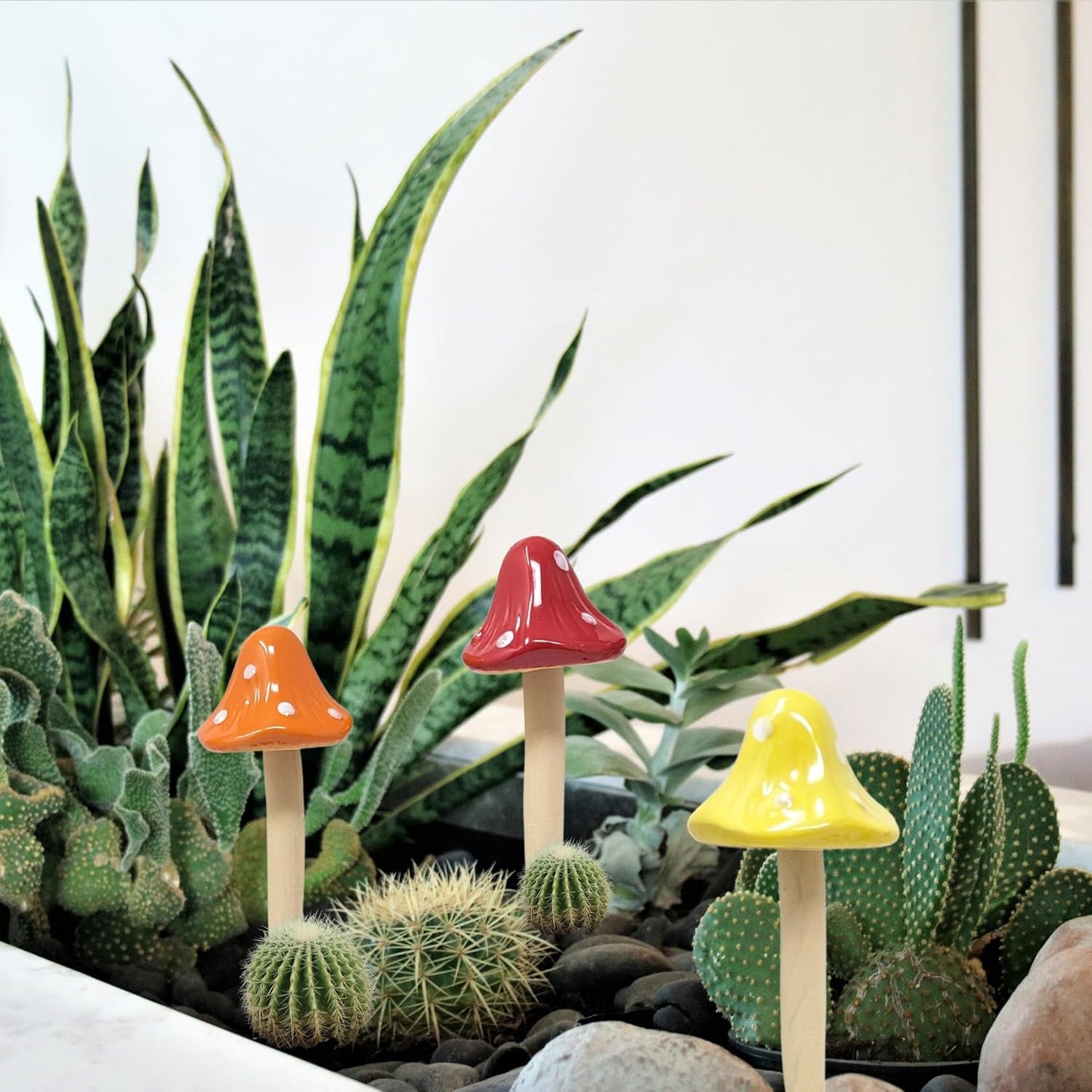 Flower beds / Decorative Porcelain Garden Stakes for Fairy Garden / Set of 6