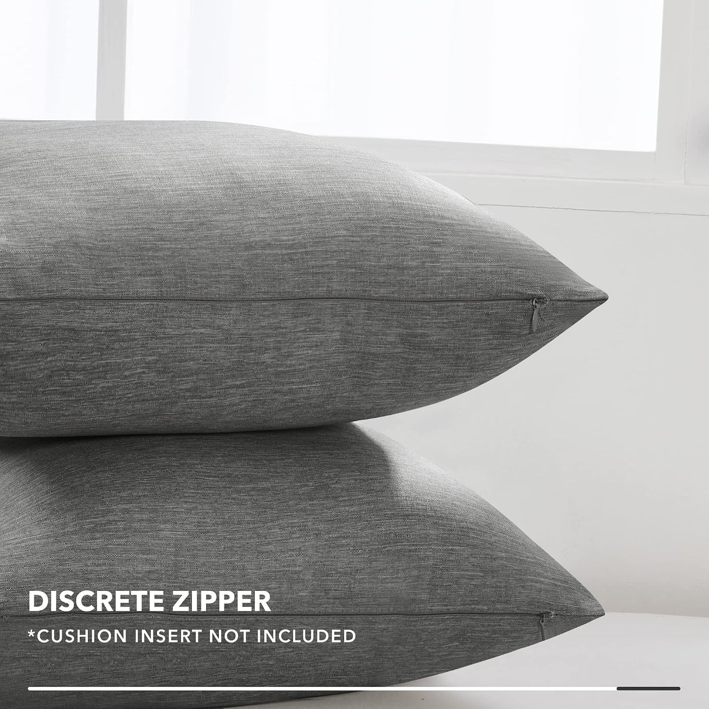 Deconovo Soft Cushion Covers Pillow Covers Faux Linen Pillow Covers / 18 x 18 / Grey / Set of 4
