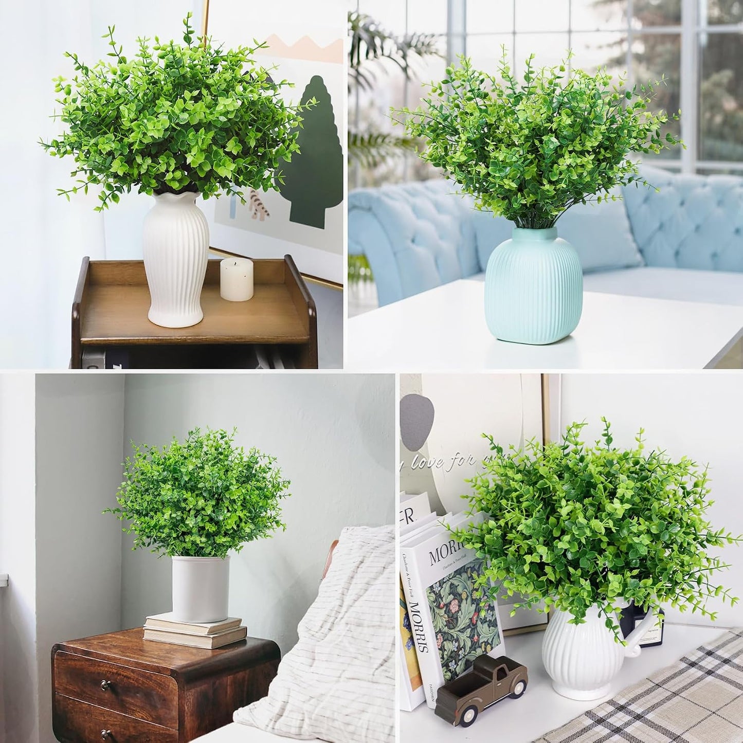24 Bundles Greenery Artificial Plants Outdoors / Set of 24
