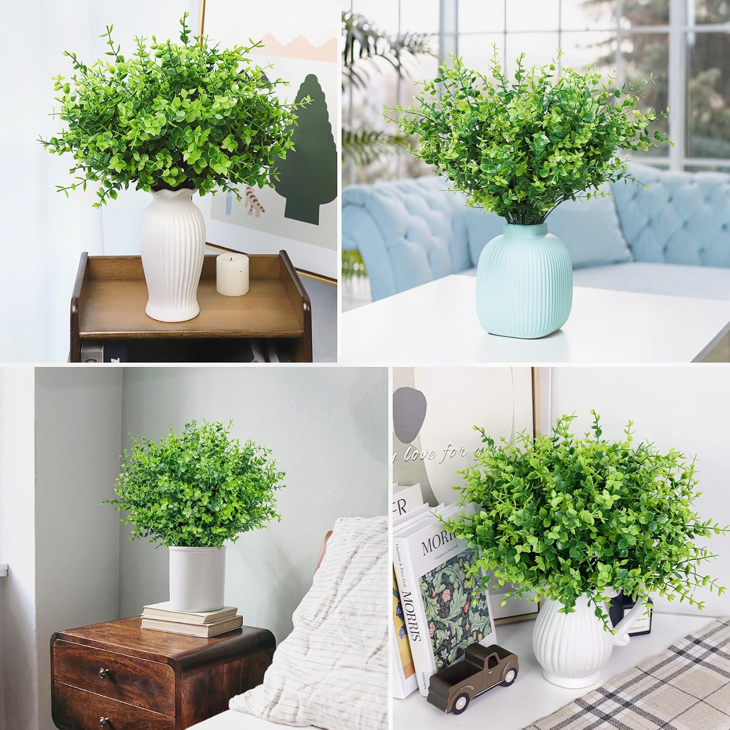 24 Bundles Greenery Artificial Plants Outdoors / Set of 24