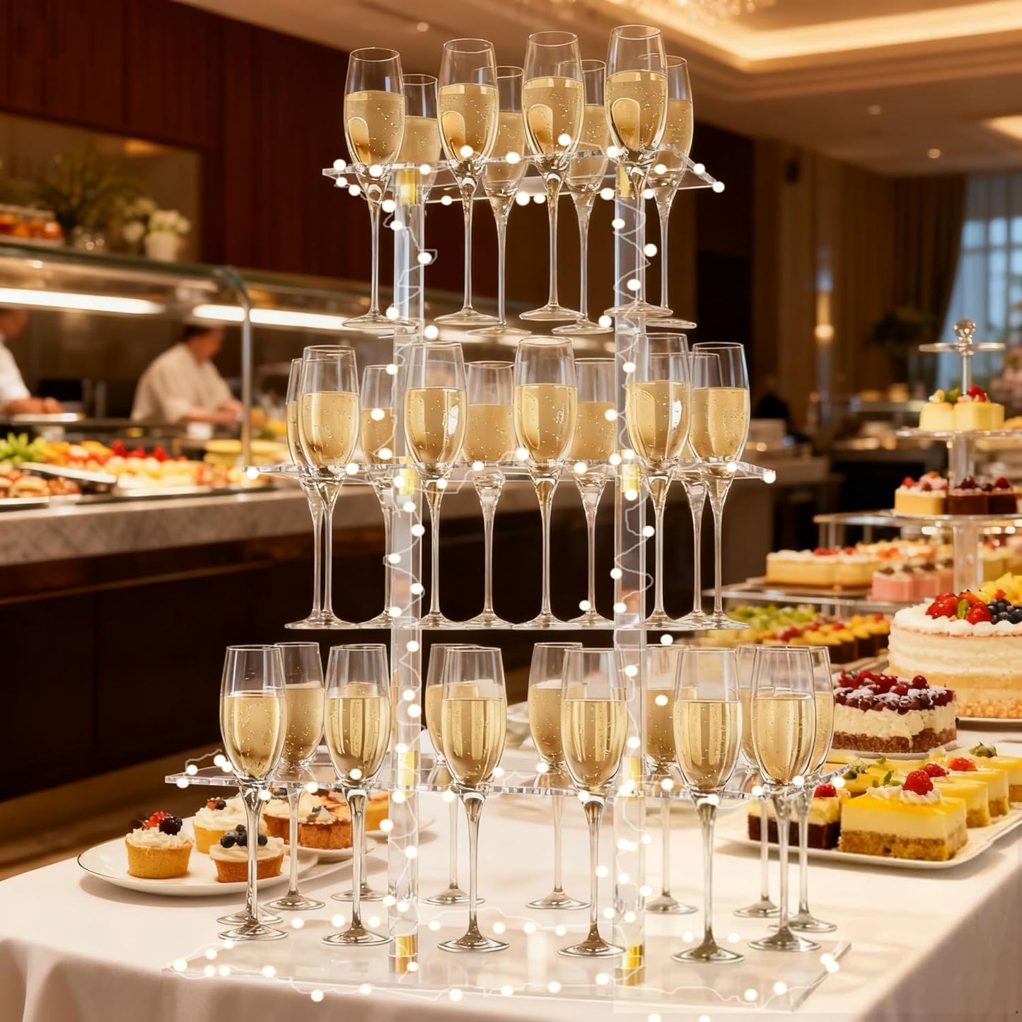 Acrylic Wine Glass Stemware Rack Martini Flute Holder / 3 Tier / Clear