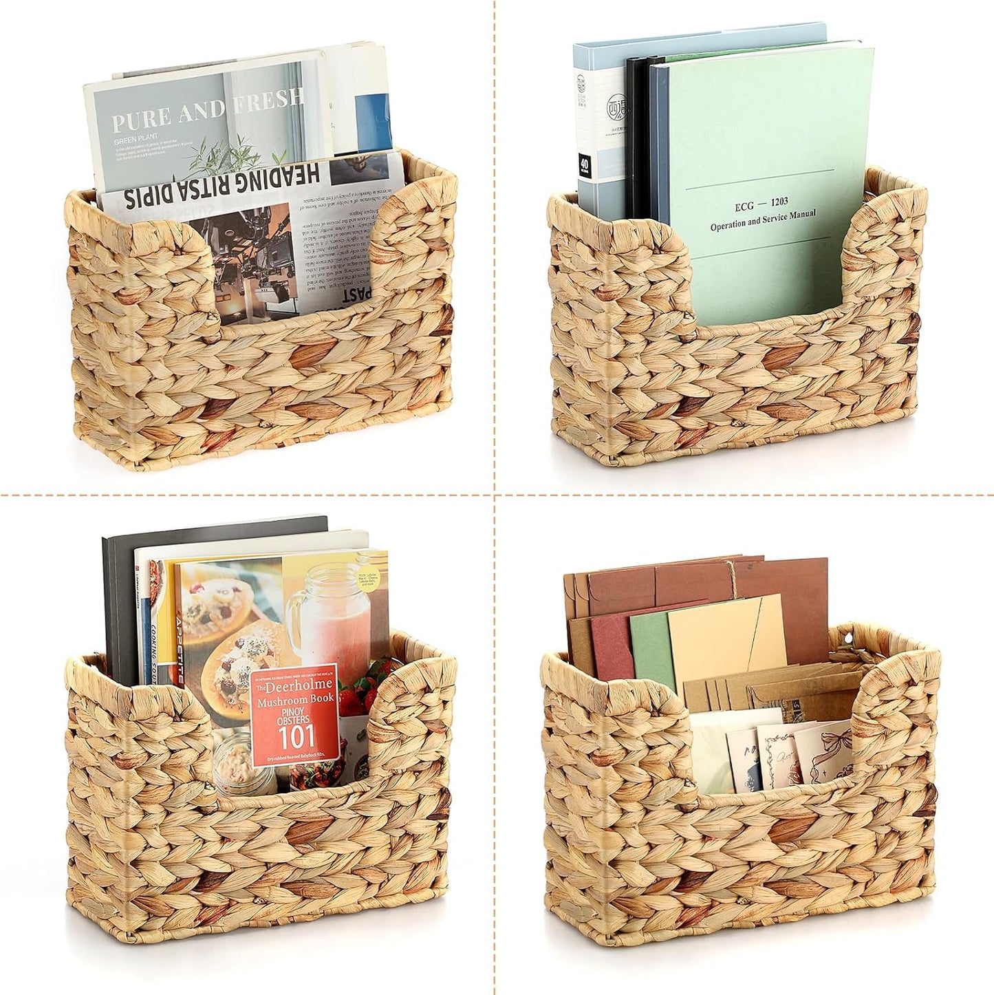 Woven Hanging Magazine Holder / Water Hyacinth