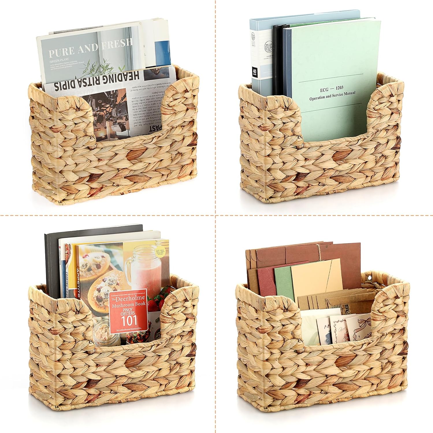 Woven Hanging Magazine Holder / Water Hyacinth