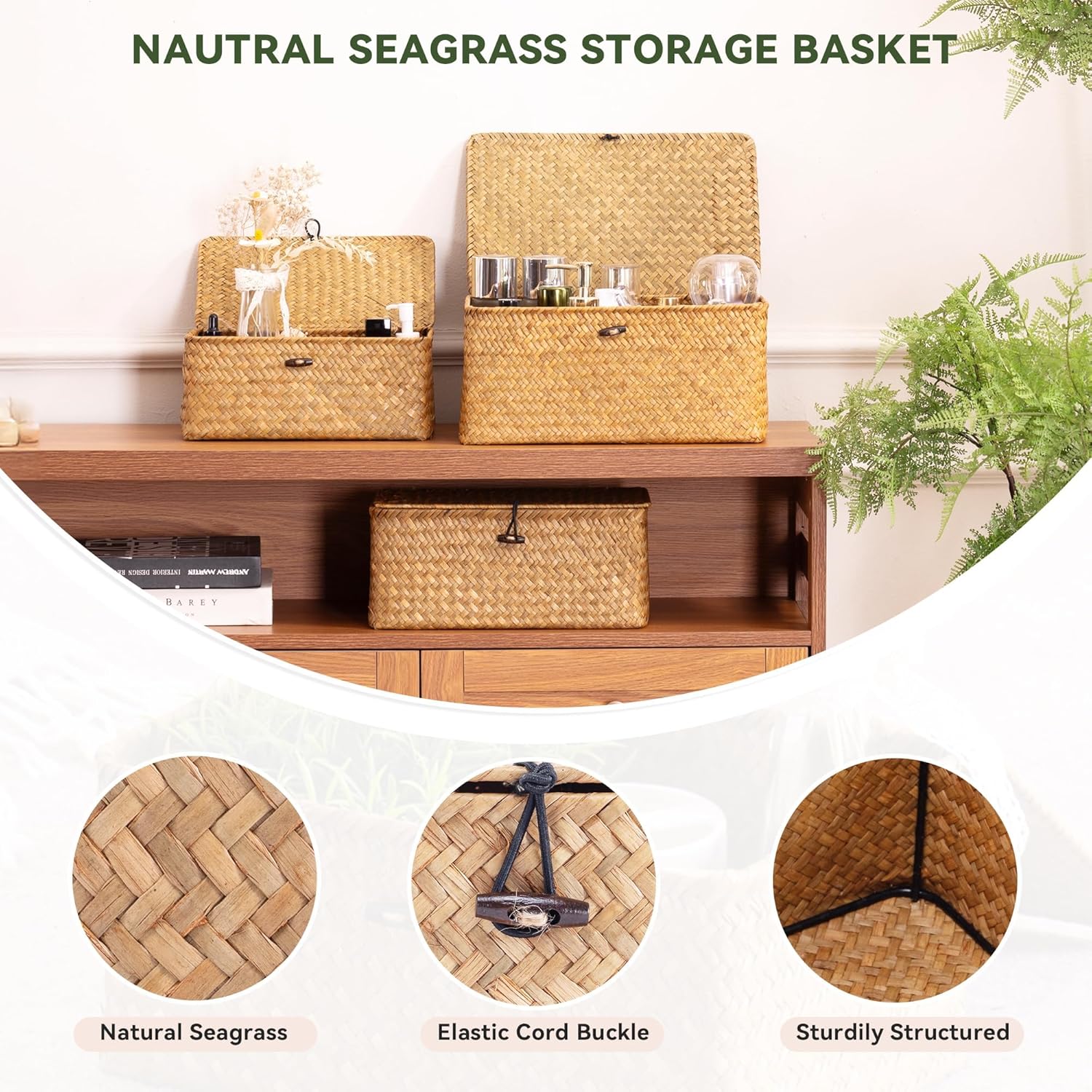 Natural Seagrass Bin / Natural* / Set of 3