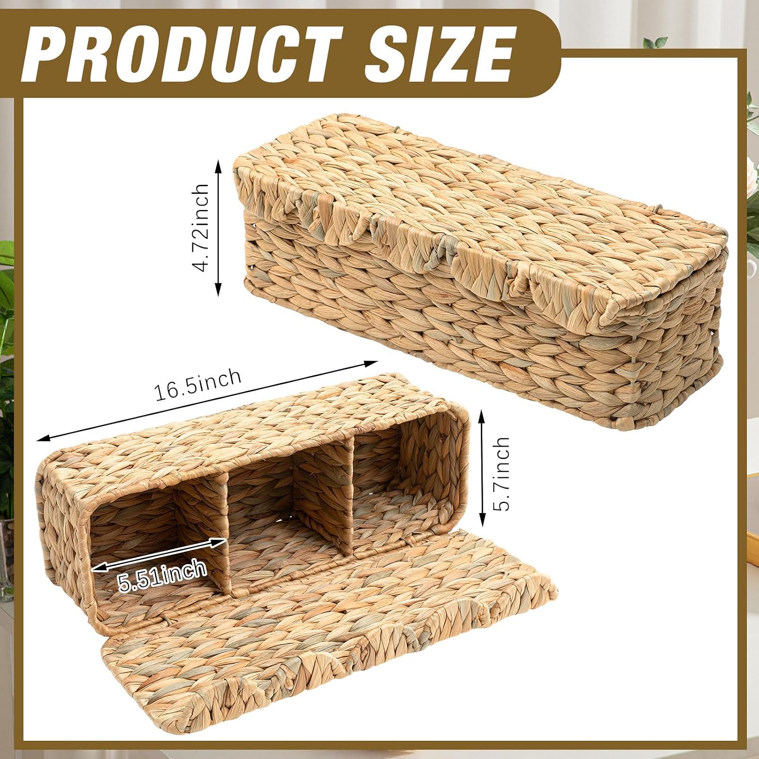 Woven Storage Basket / 3 Compartments