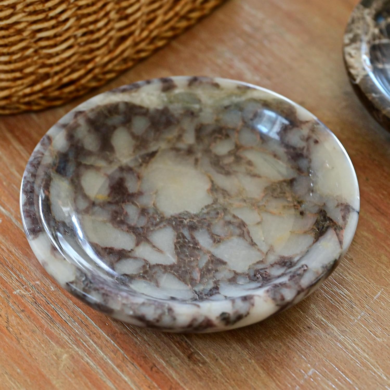Marble Ring Dish Jewelry Tray / Calacatta Viola / Natural