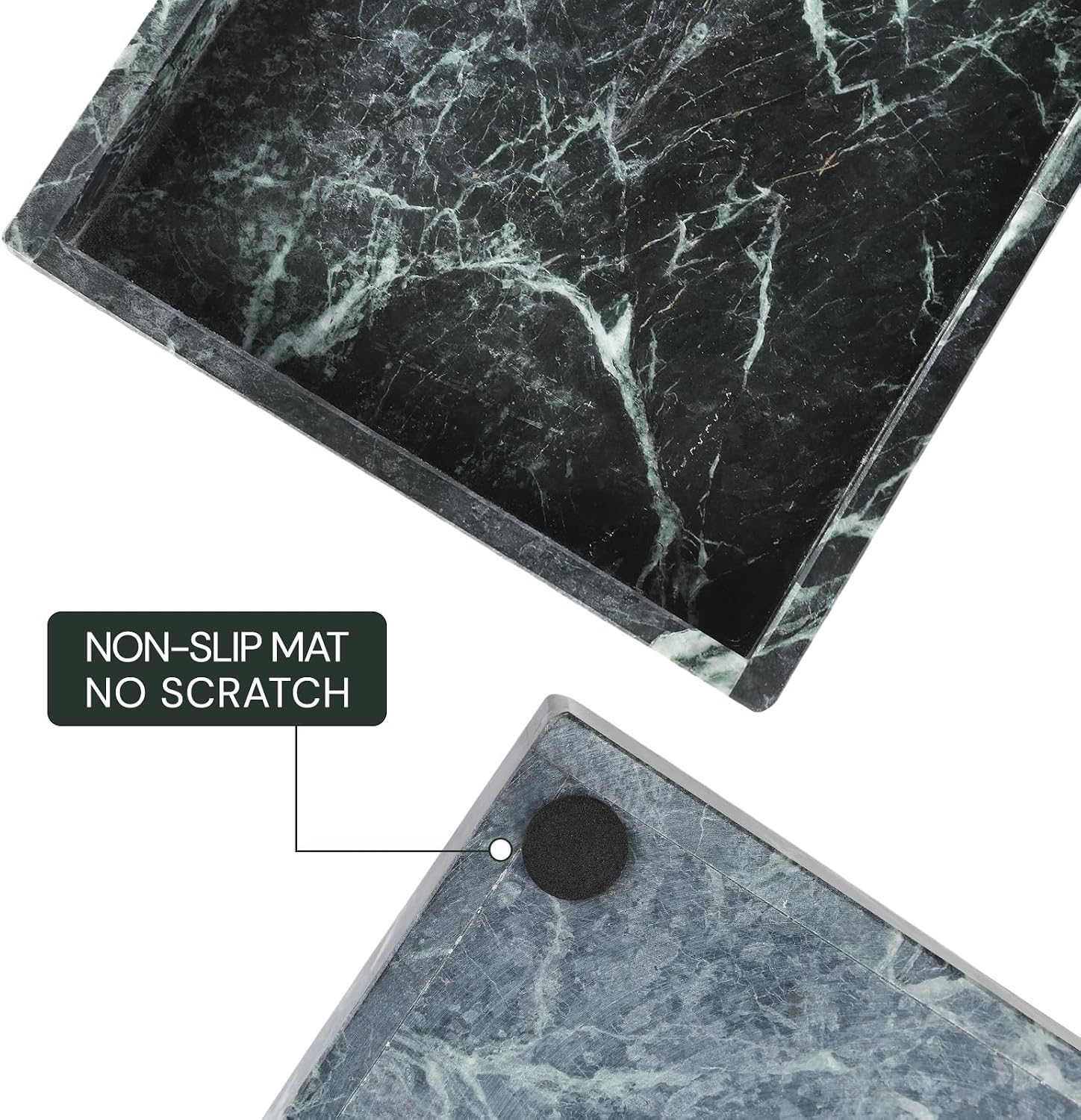 Natural Marble Tray / Indian Green / 12 x 8 x 0.8
