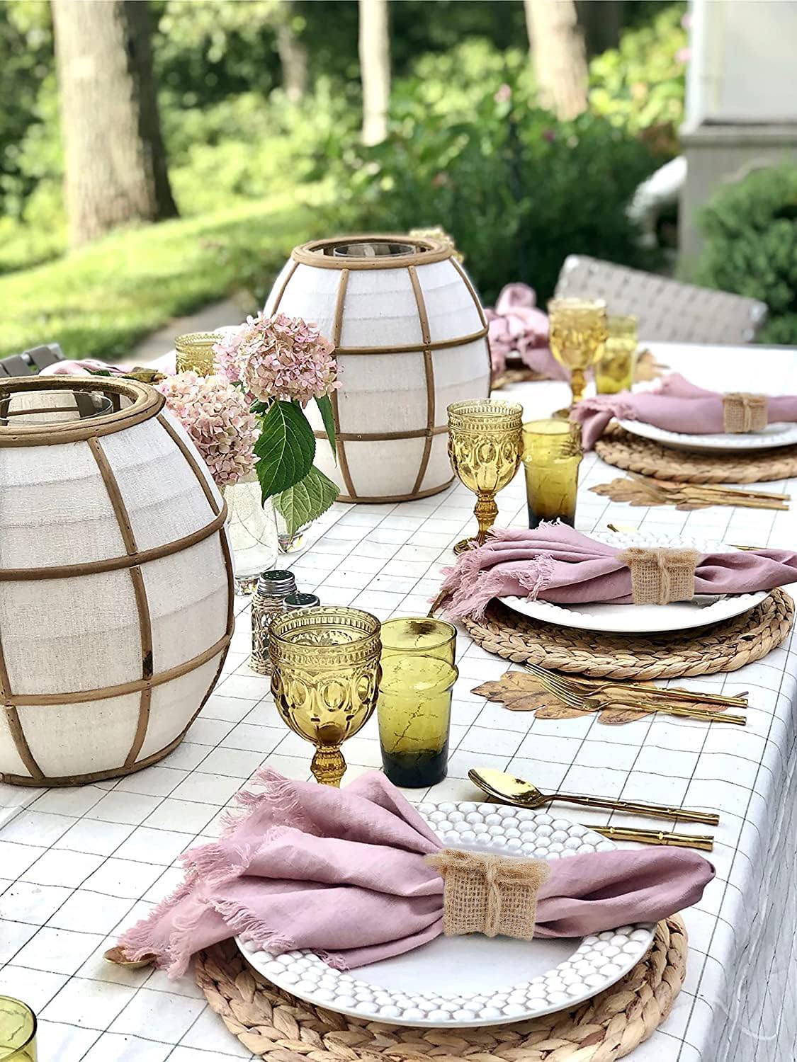 Burlap Napkin Rings Bulk Adjustable Nautical Rattan Holder / Set of 50