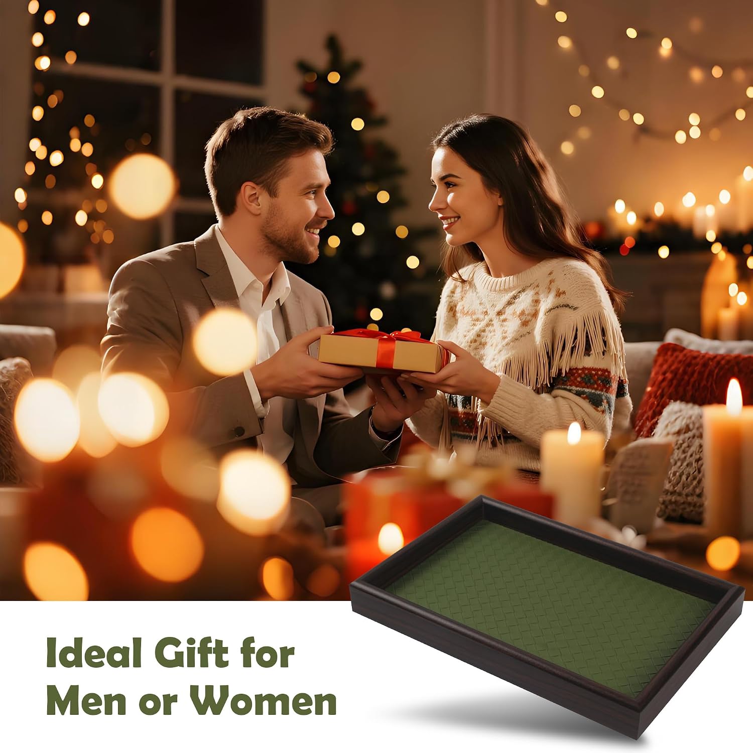 Wooden Valet Tray / Green