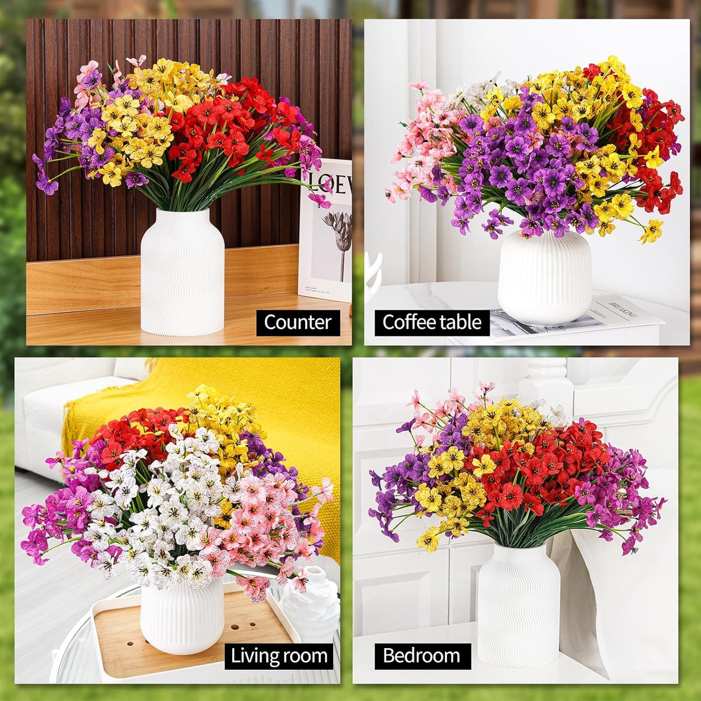 Artificial Plants / 24 Bundles Artificial Flowers