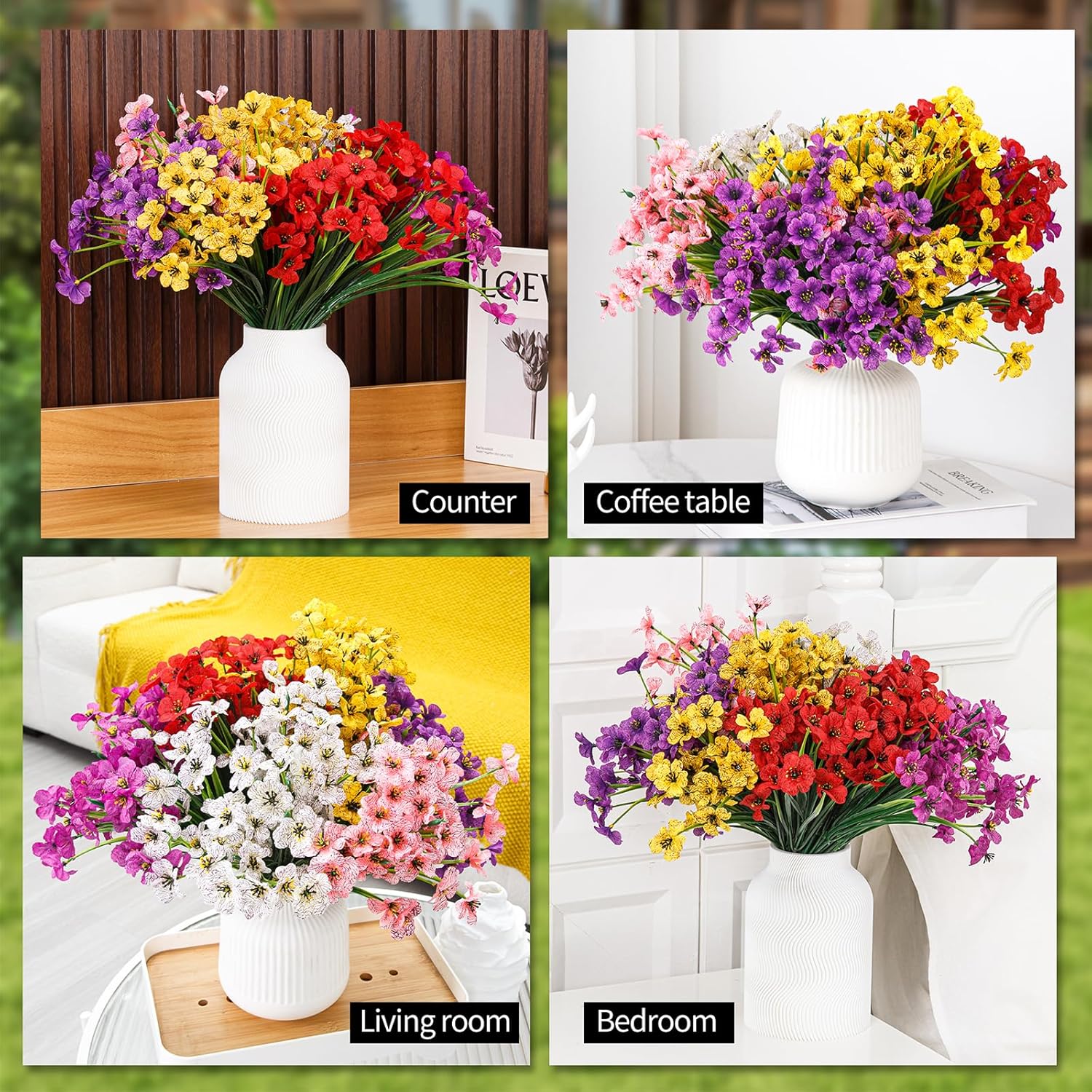 Artificial Plants / 24 Bundles Artificial Flowers