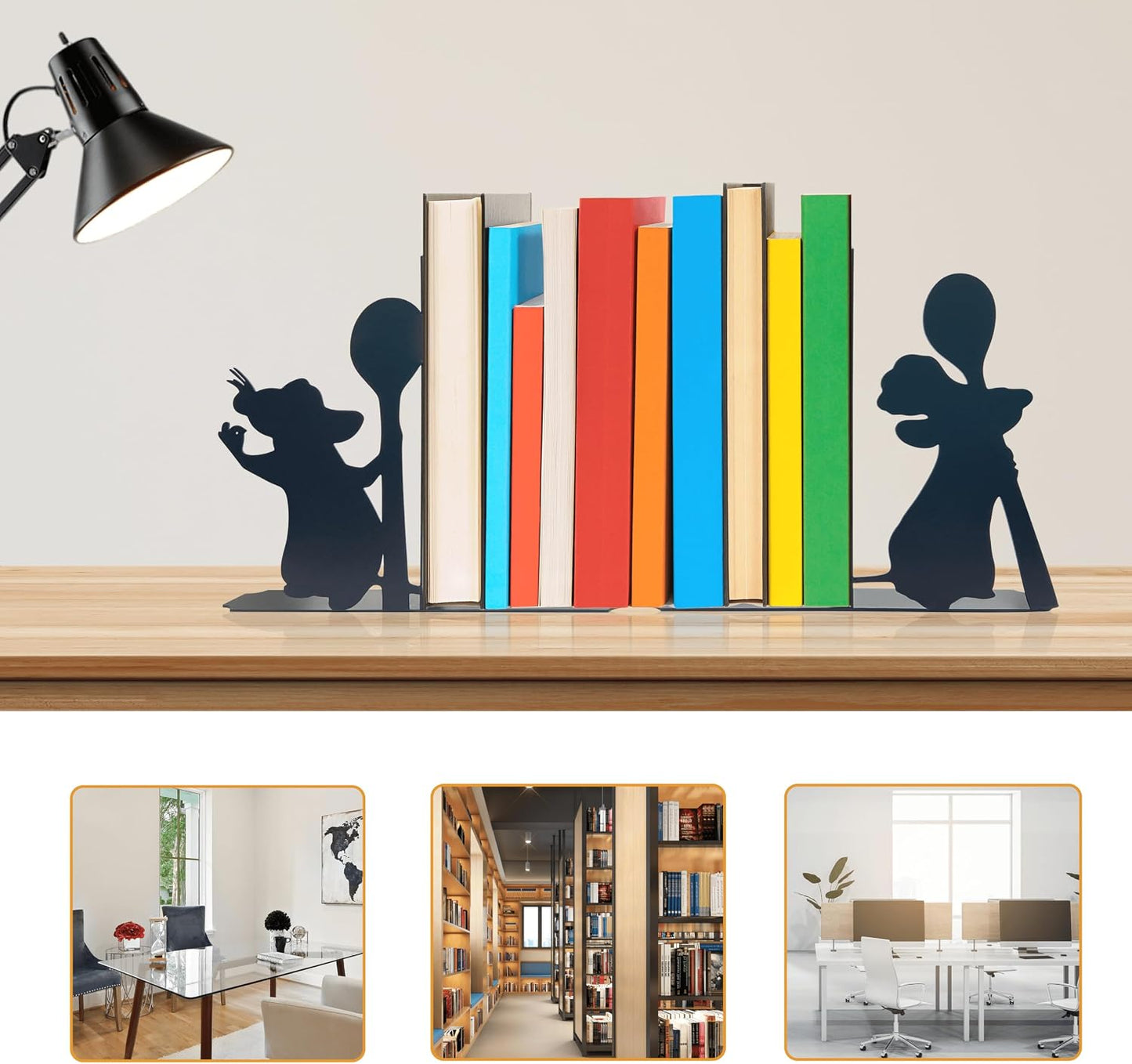 Mouse Decorative Bookends / 6.5 x 5.9 x 1.2
