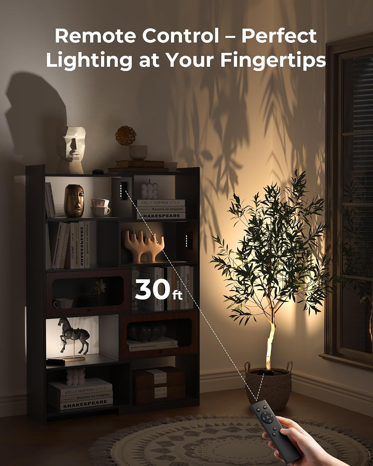 PopoIron Indoor Spotlights with Daily Auto Timer, 5500mAh Rechargeable Picture Lights, Wireless Accent Lighting