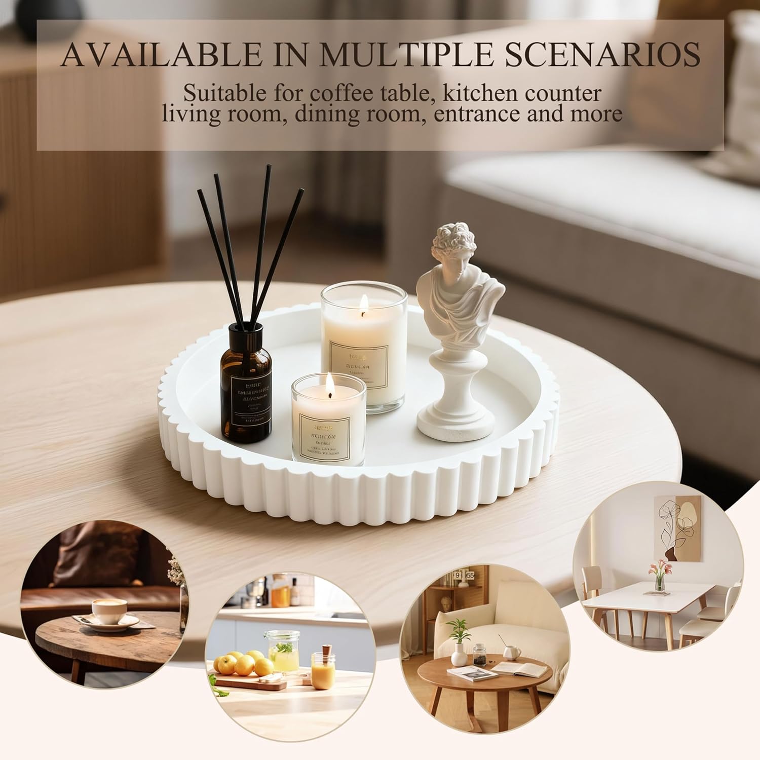 Modern Decorative Trays / White