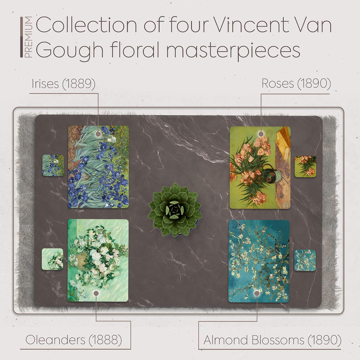 Free Matching Drink Coasters Van Gogh / Set of 4