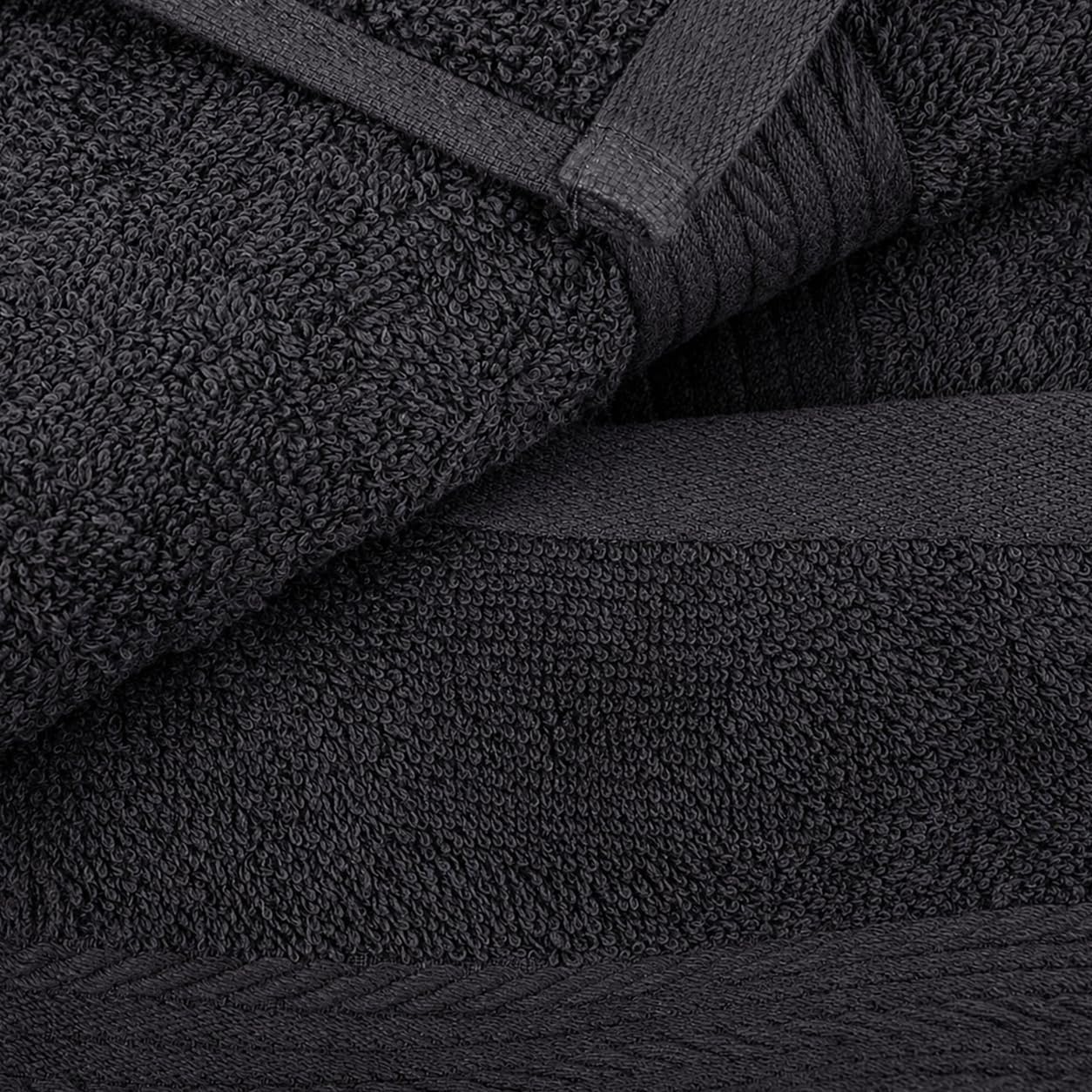 100% Cotton Hand Towels 18x28 Inches, 600 GSM, Soft & Absorbent, Set of 12, Gray