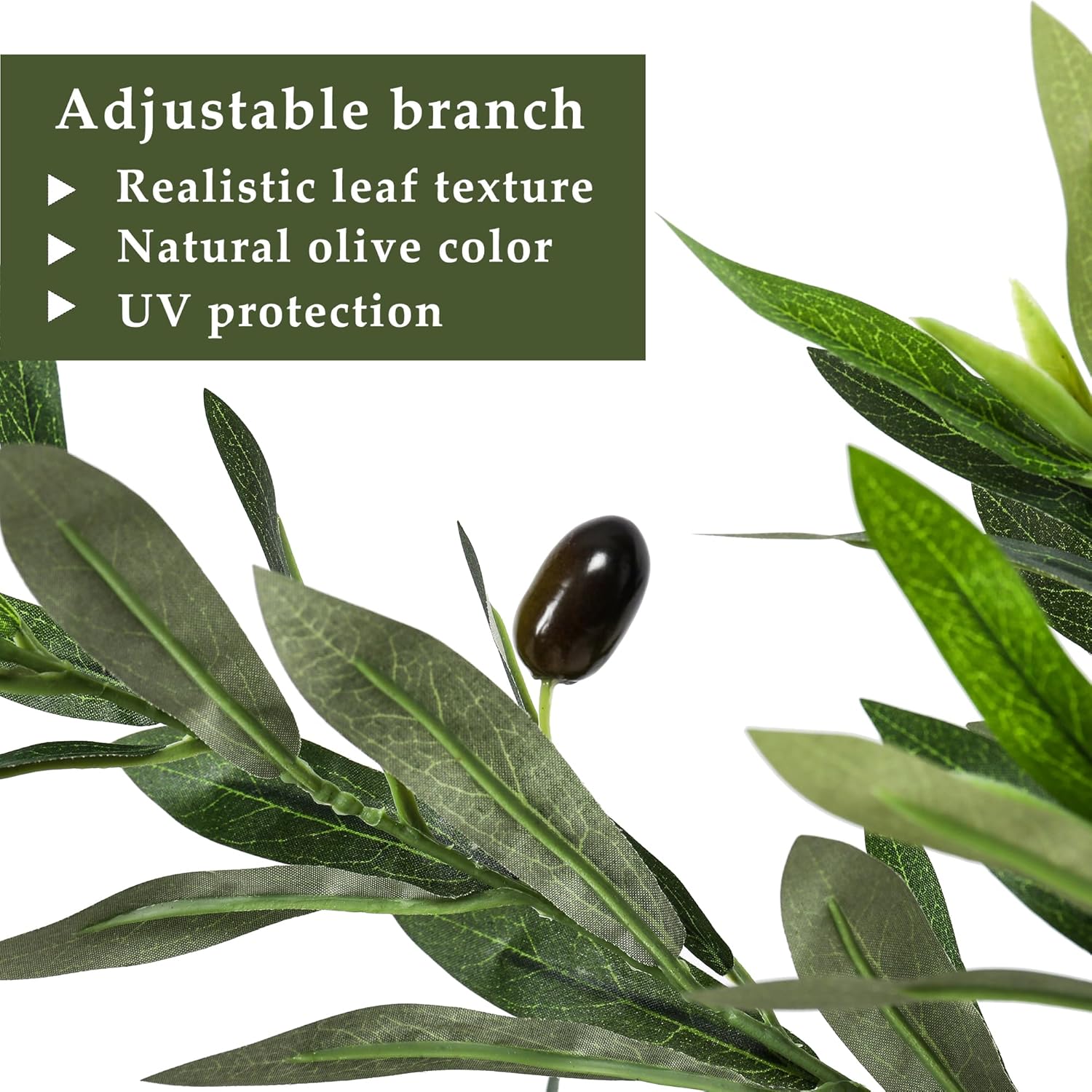 Tall Faux Olive Branches for Vases / Set of 5