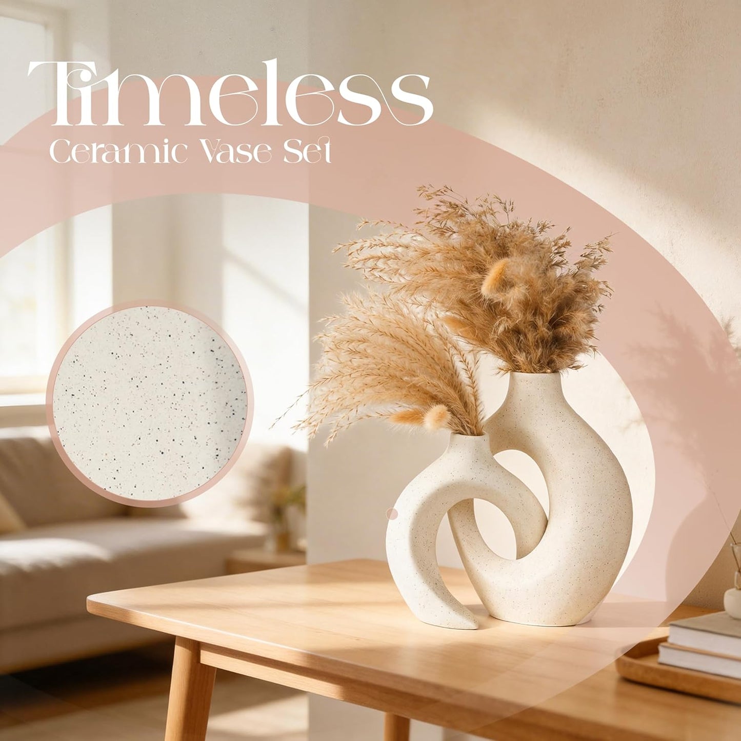 Elegant Donut Style Ceramic Vases / Set of 2