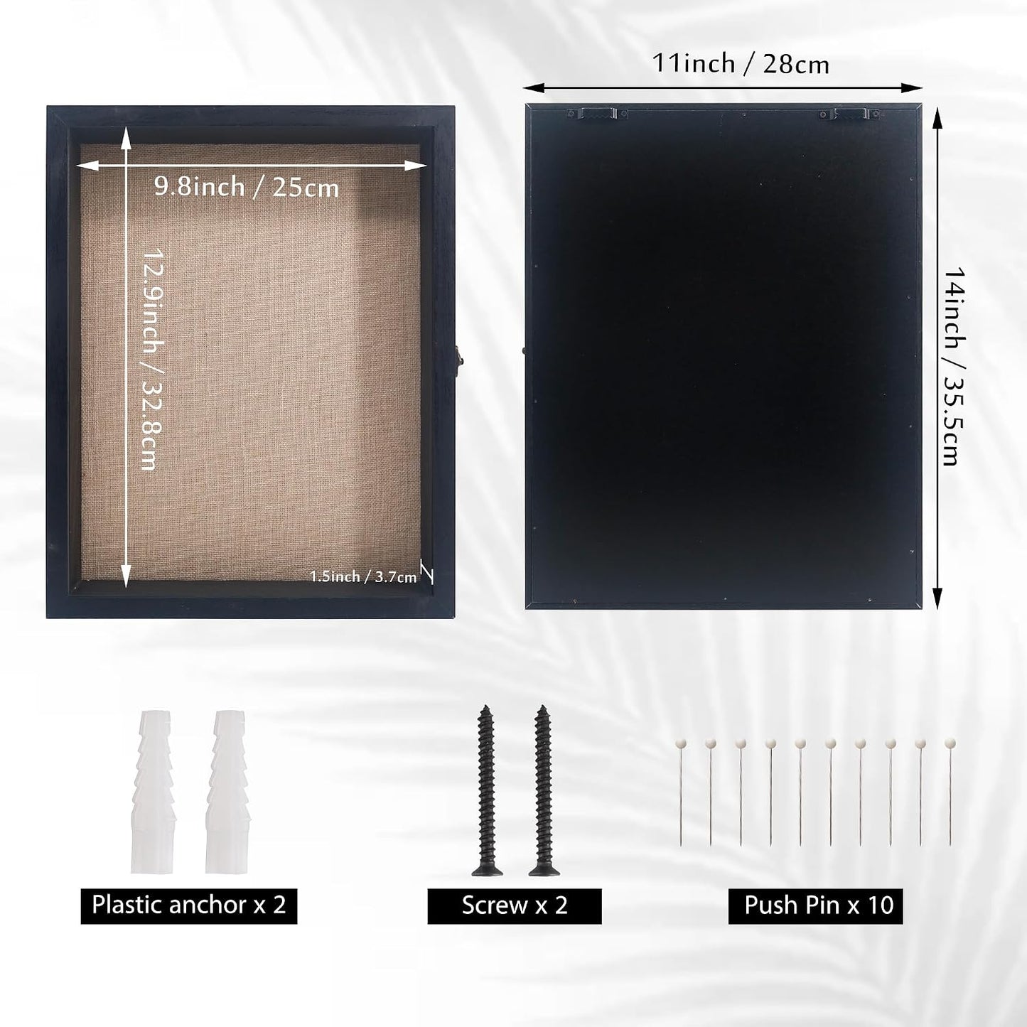 11x14 Pet Memorial Shadow Box with Real Glass for Loss of Dog | Black Pet Memorial Dispaly Case Picture Frame for Dogs