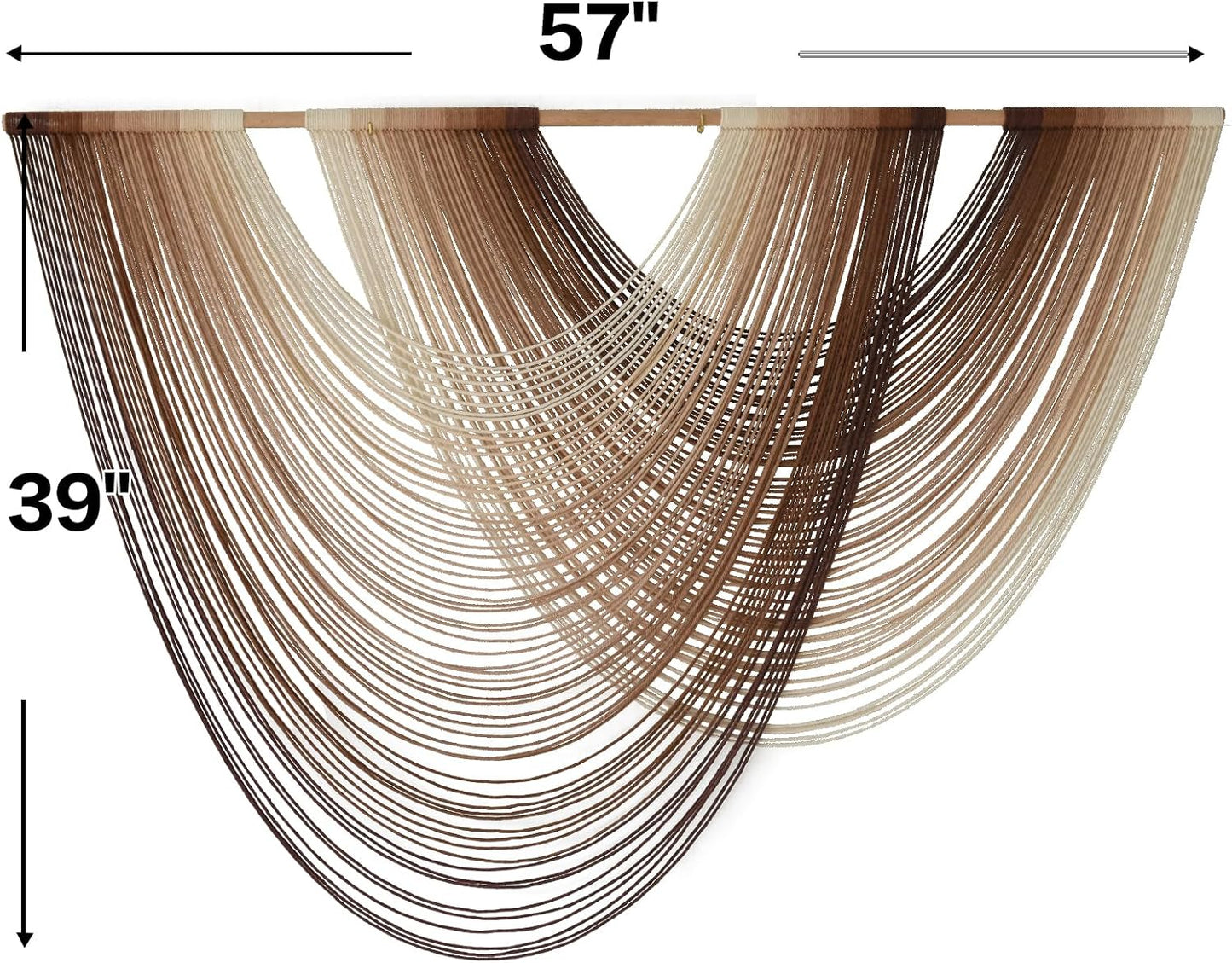 Macrame Wall Hanging Dip-Dye Boho Home Decor Fiber Wall Art Craftsmanship Bedroom / Ivory Brown