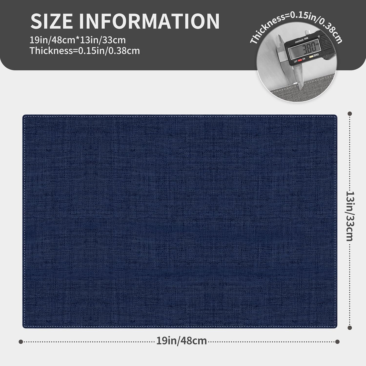 Cloth Placemats, Set of 6 Heat-Resistant Cotton Linen Blend Double Layered Machine Washable Place Mats, Wrinkle Free