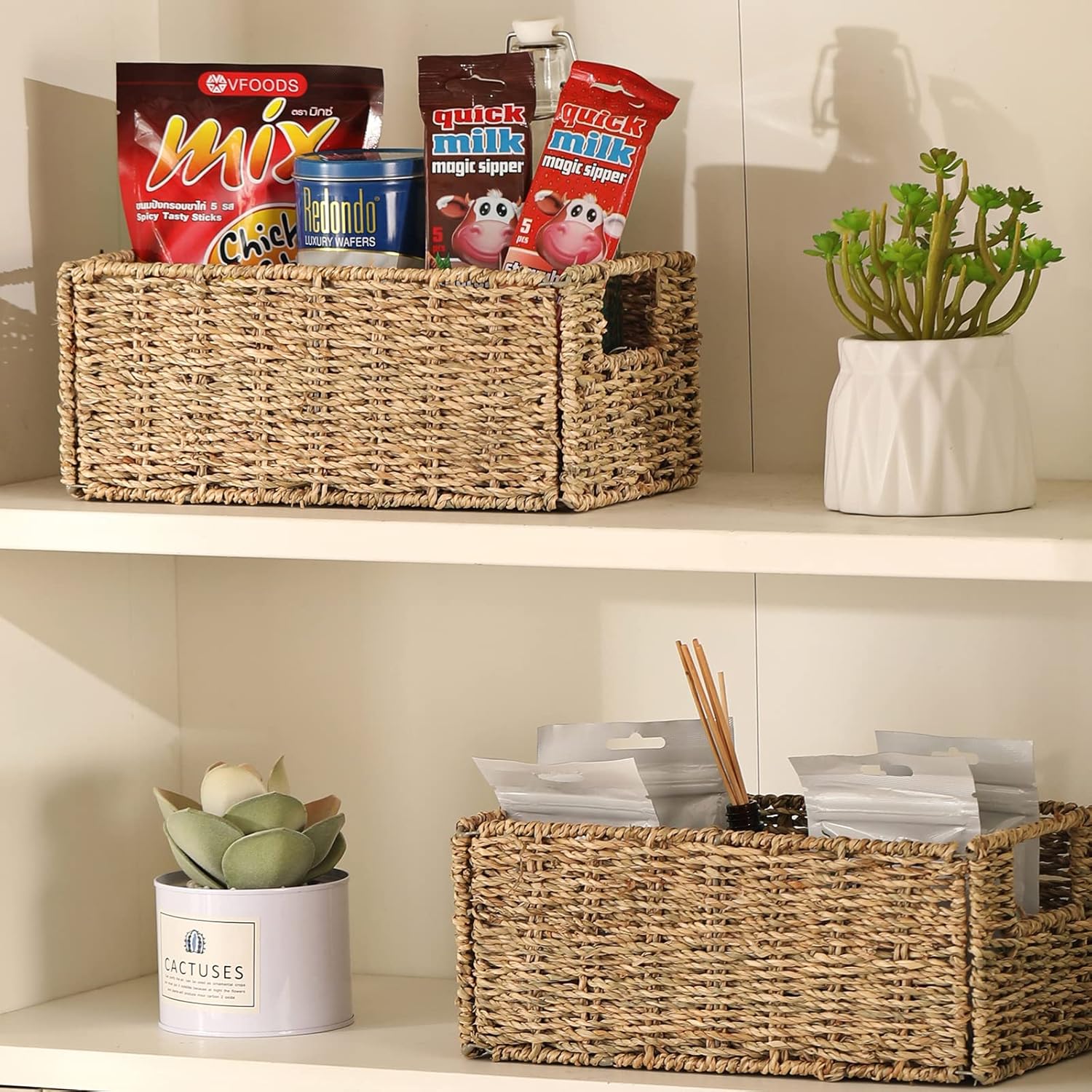 Wicker Storage Basket / Natural / Set of 2