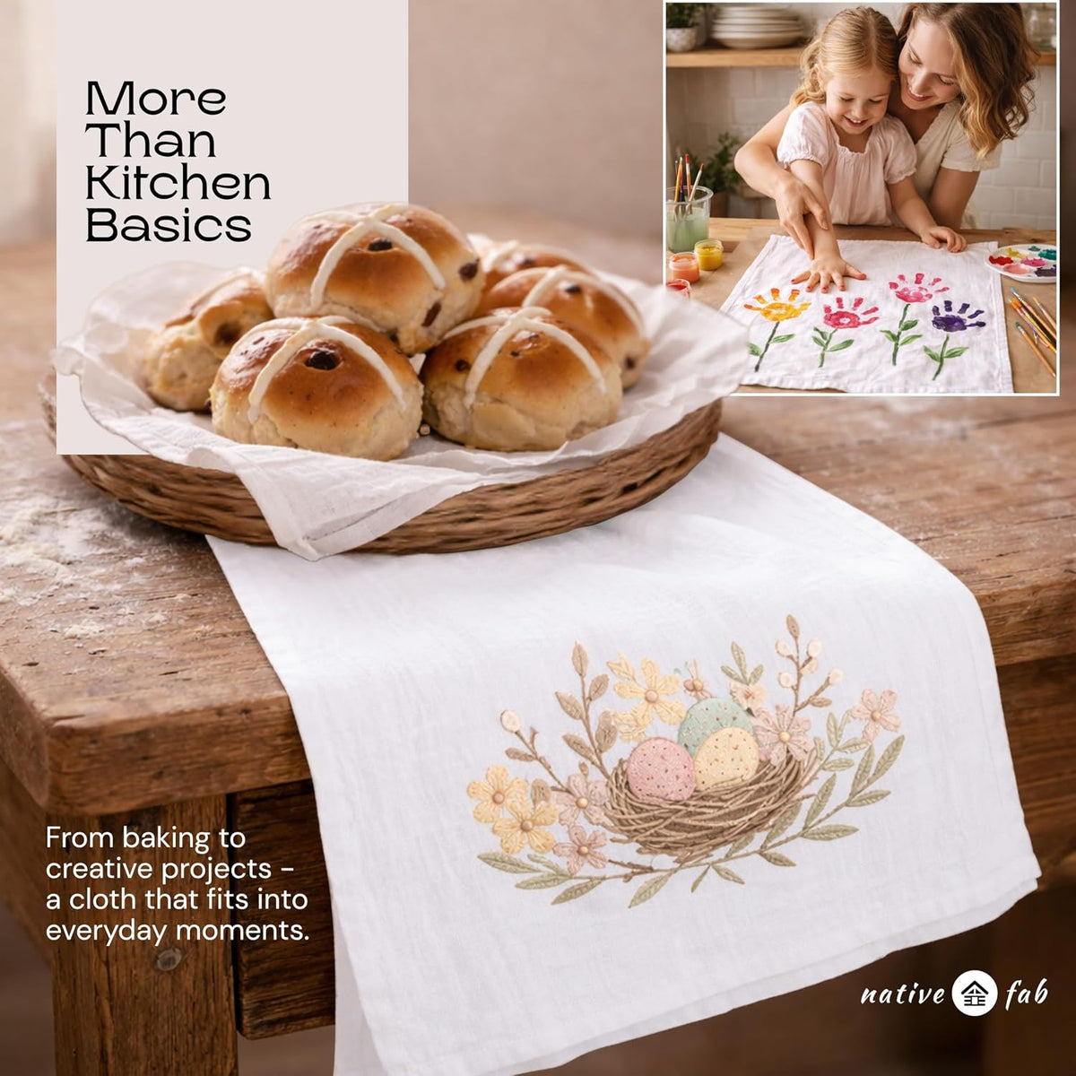 Native Fab Flour Sack Towels 24 Pack, 100% Cotton [18x28 Inches] Durable, Washable, Quick Drying, Premium Quality Tea