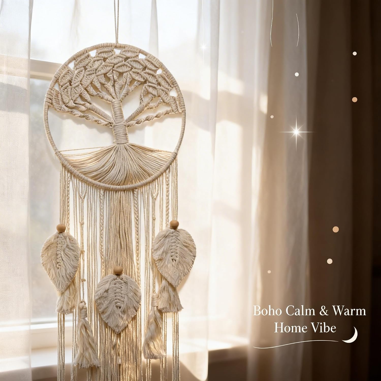 Macrame Wall Hanging Dream Catcher Tree of Life Boho Wall Art / 01-tree of Life