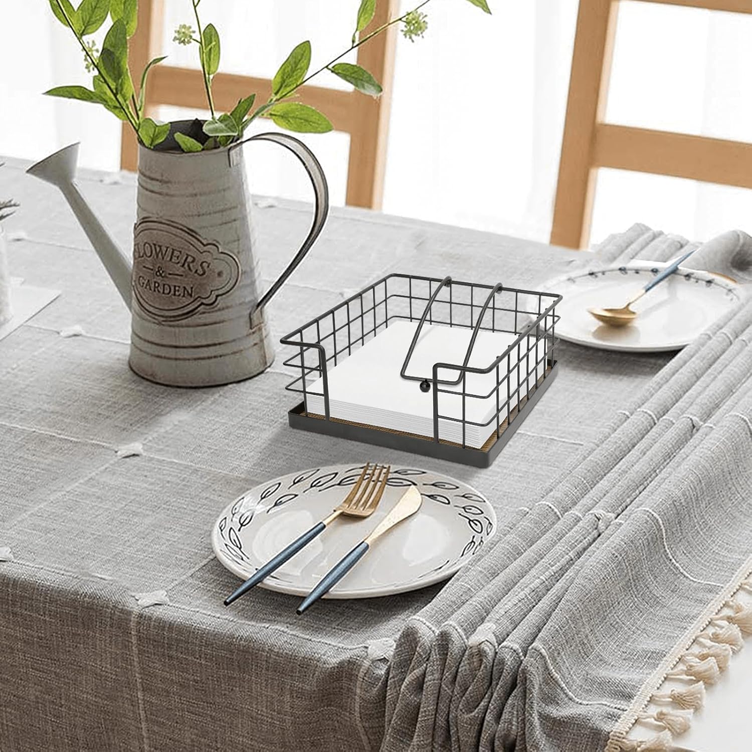 Farmhouse Napkin Holders for Paper Napkins / Rustic Brown