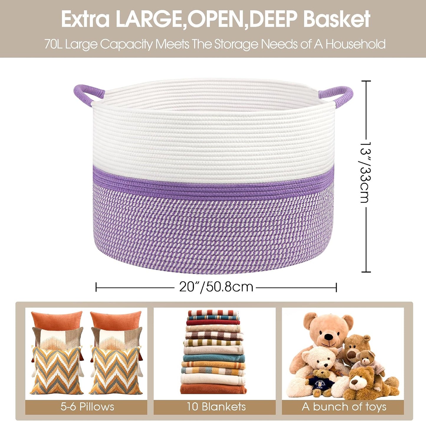 Large Cotton Rope Storage Basket