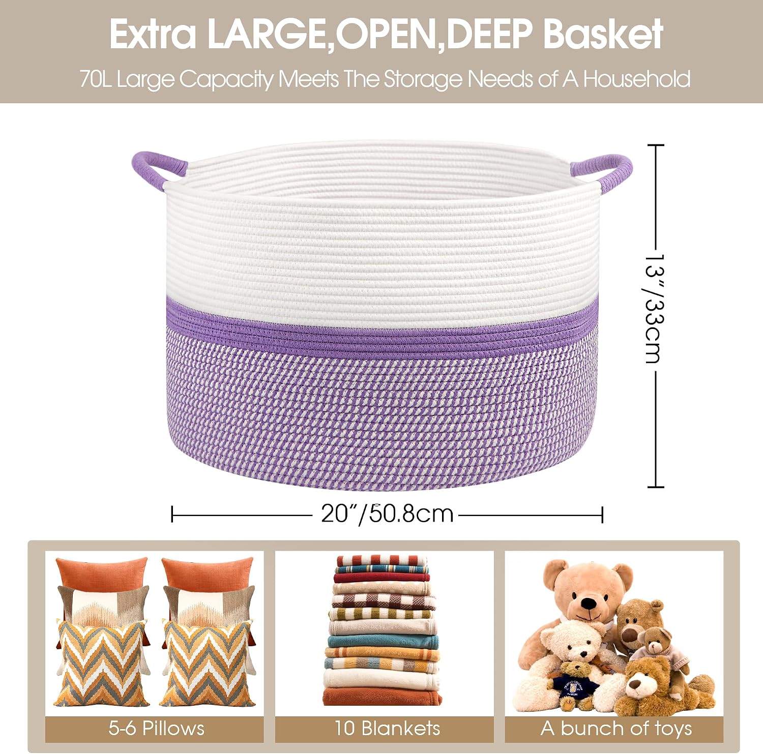 Large Cotton Rope Storage Basket