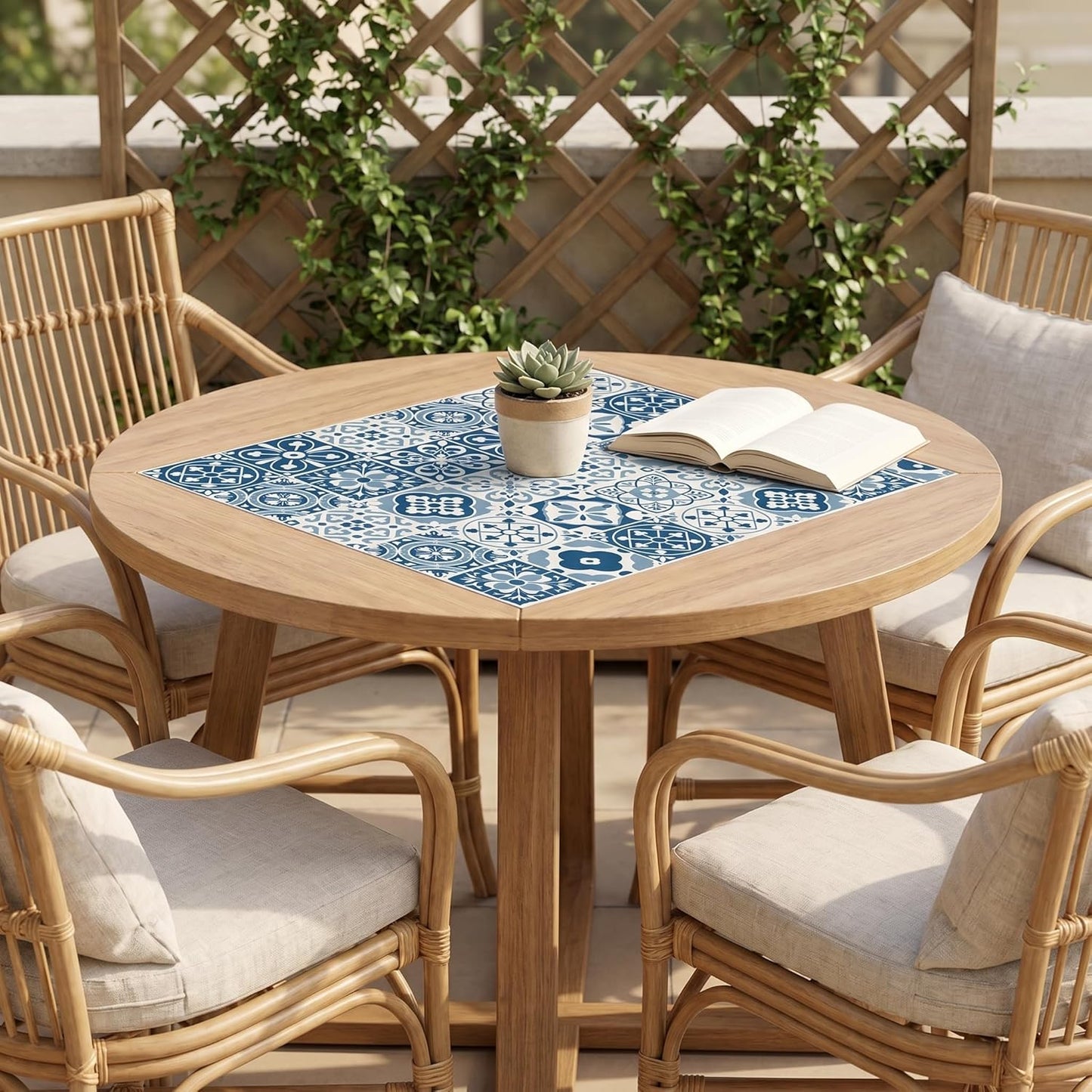 Mediterranean Tile Stickers / Blue / 4 x 4 / Set of 30