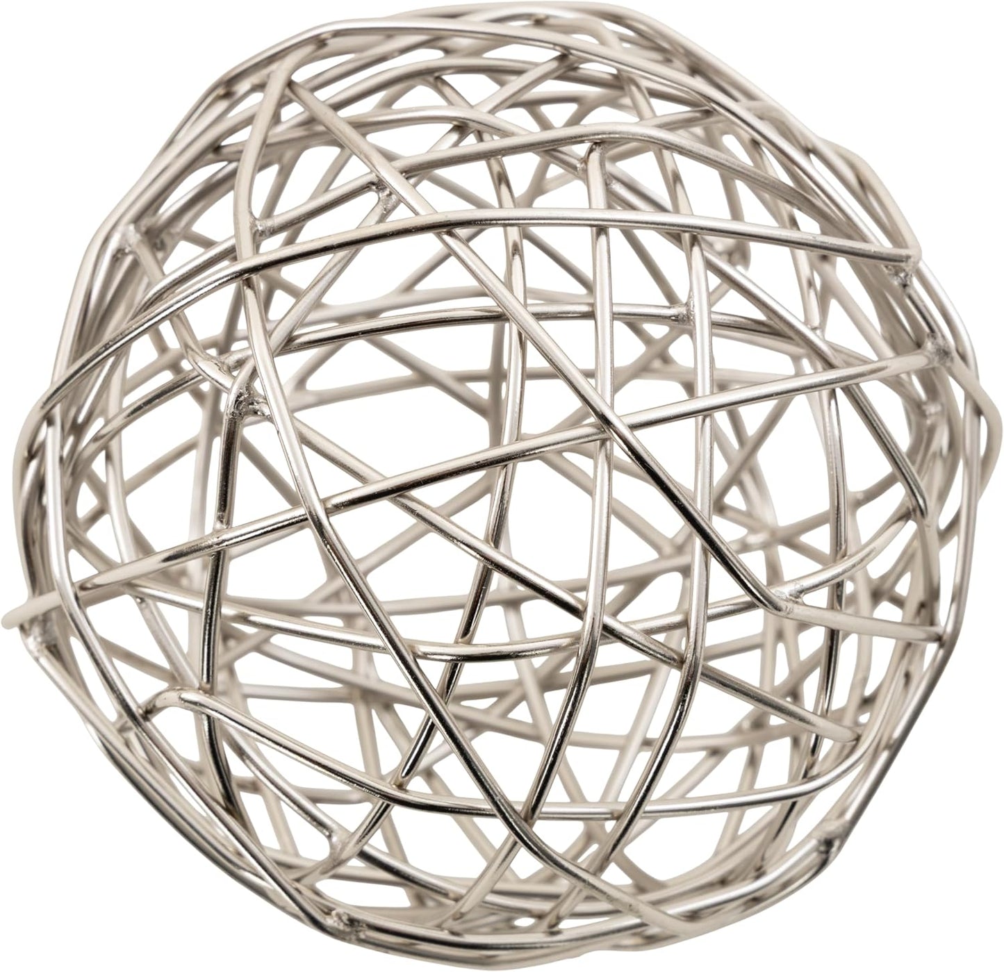 Metal Geometric Decorative Sculpture Home Decor Statues / Silver / 4 Inch / Set of 3