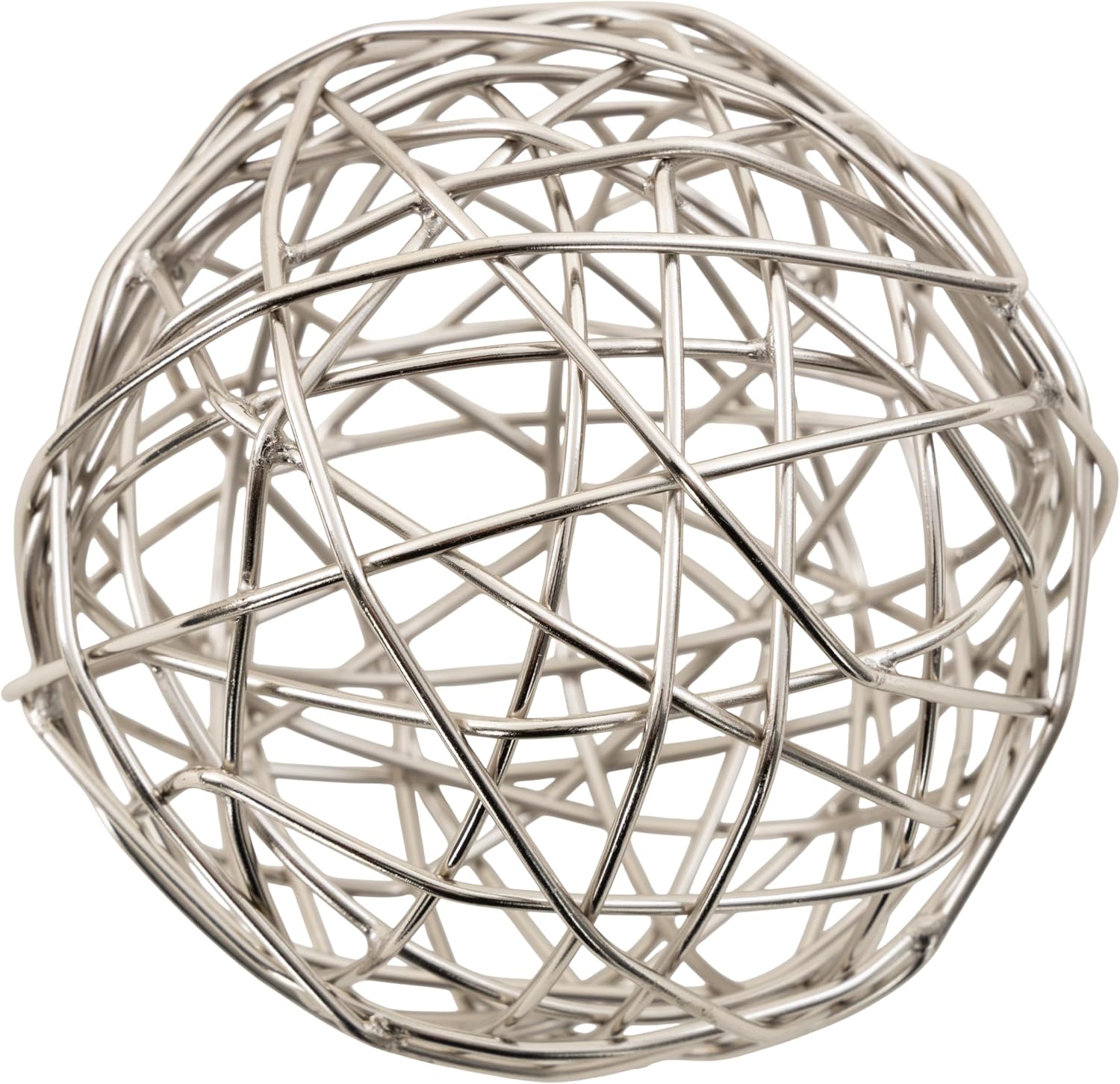 Metal Geometric Decorative Sculpture Home Decor Statues / Silver / 4 Inch / Set of 3