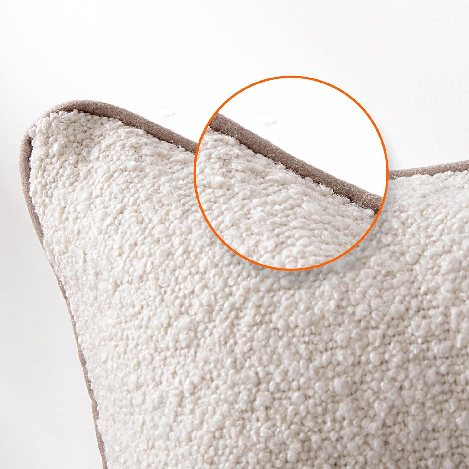Boucle Throw Pillow Covers / White / 18 x 18 / Set of 2