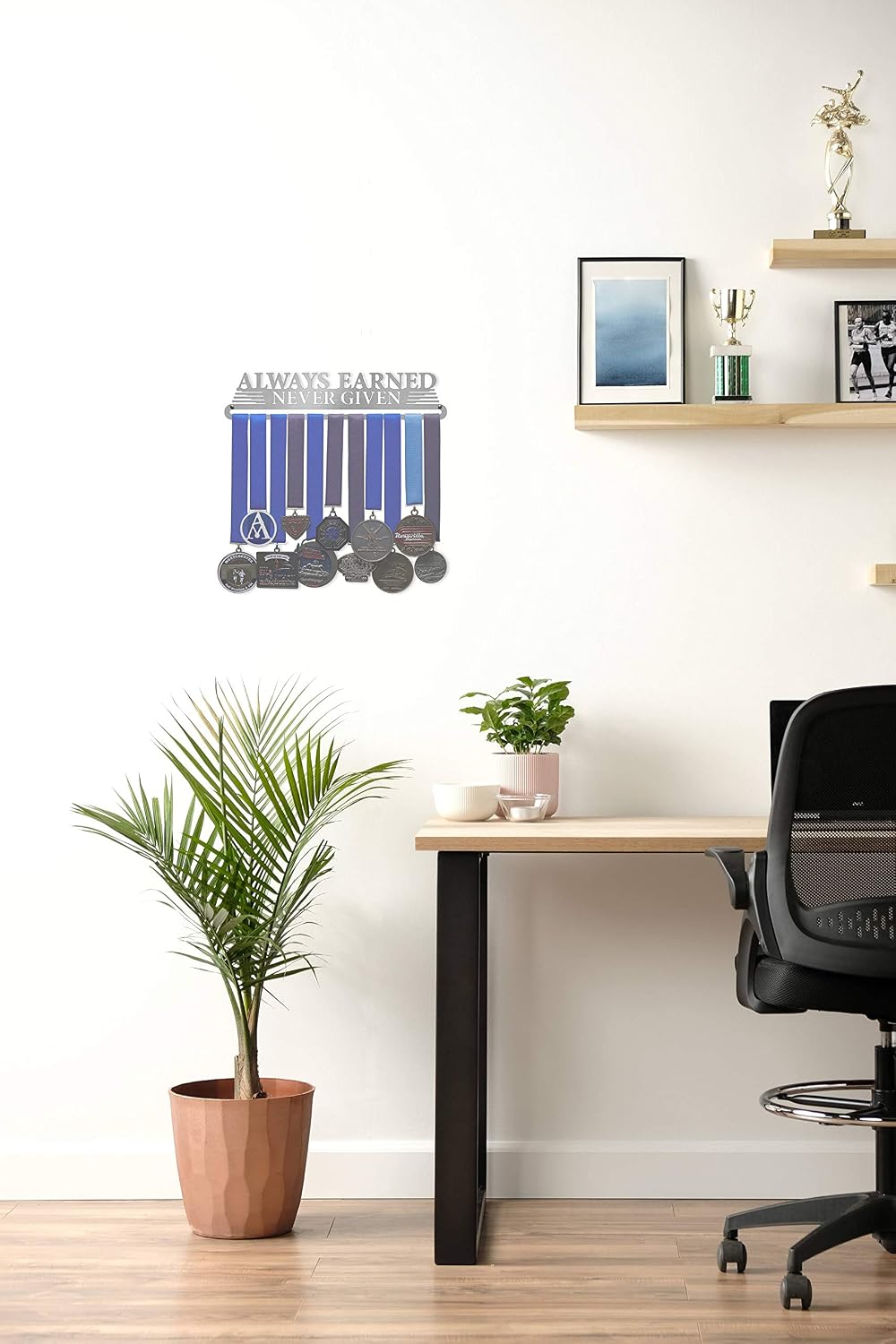 Allied Medal Hangers - Always Earned Never Given (Compact) - Multiple Variations Offered - Medal Awards Holder Display