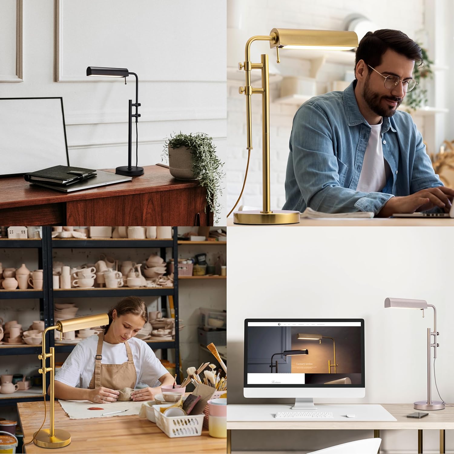 O'Bright Aurora LED Pharmacy Desk Lamp - Swing Arm, Industrial Design for Reading, Crafting, Work,10W LED, Adjustable