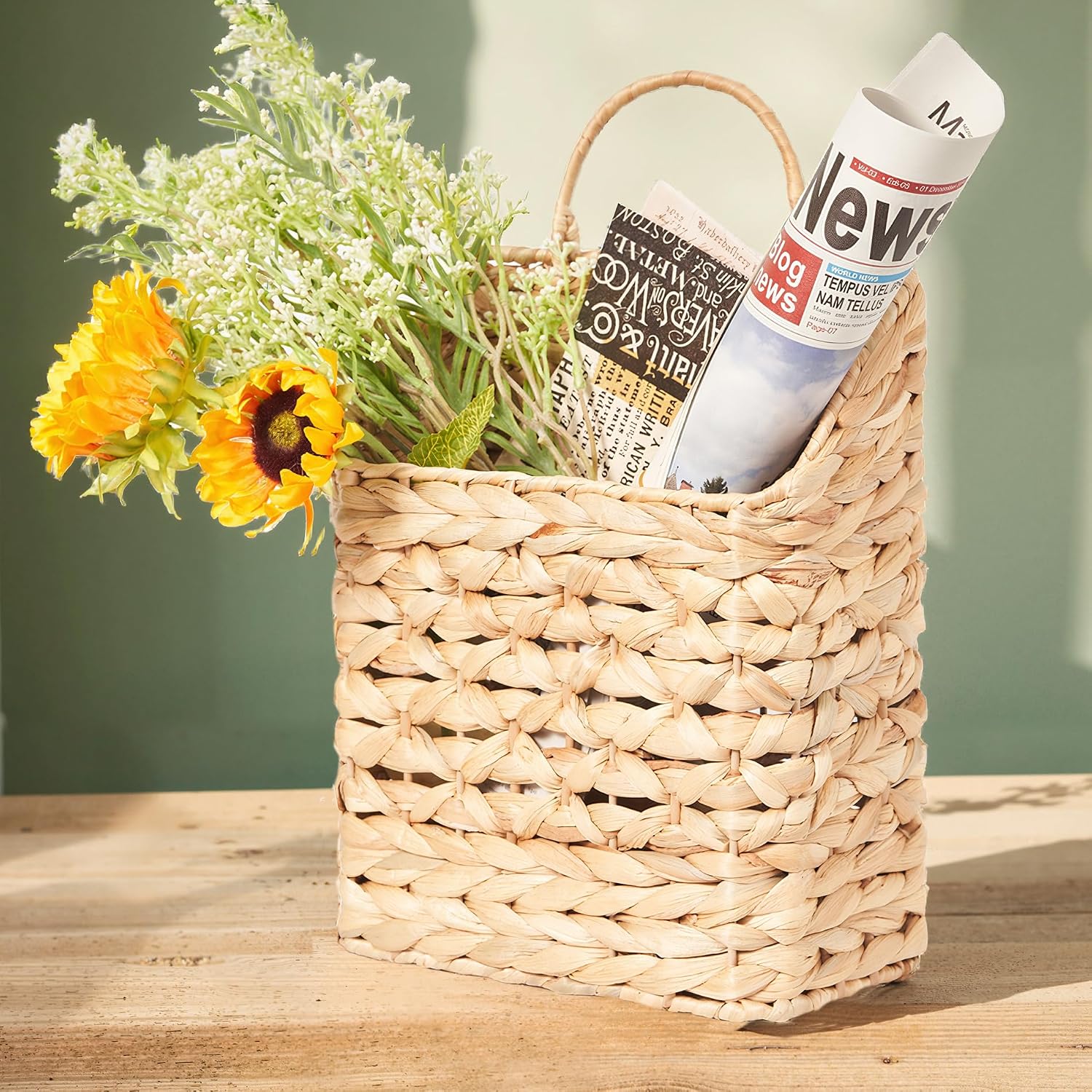 Outdoor Farmhouse Front Door Organizer for Plants Flowers Mail / Natural 11"H / Set of 11