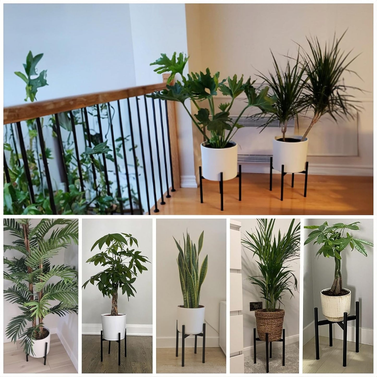Plant Stand, Indoor Plant Stand Adjustable for 8 to12 inches Plant Pot, Metal Plant Stands For Indoor Plants Mid