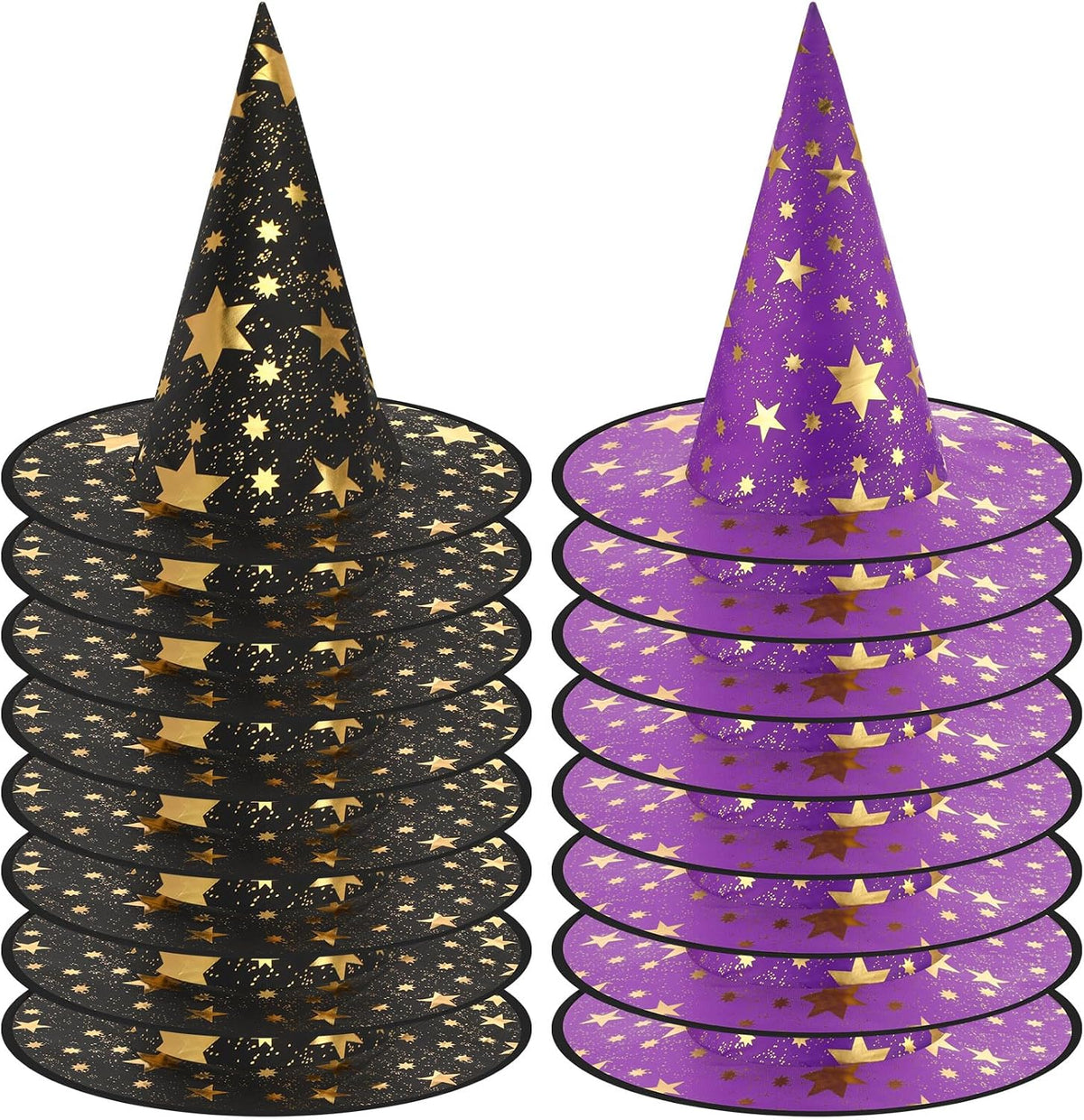 Newcotte 16 Pieces Witch Hats Halloween Costumes for Women Men Modern Witch Hats Fancy Dress Party Decorations
