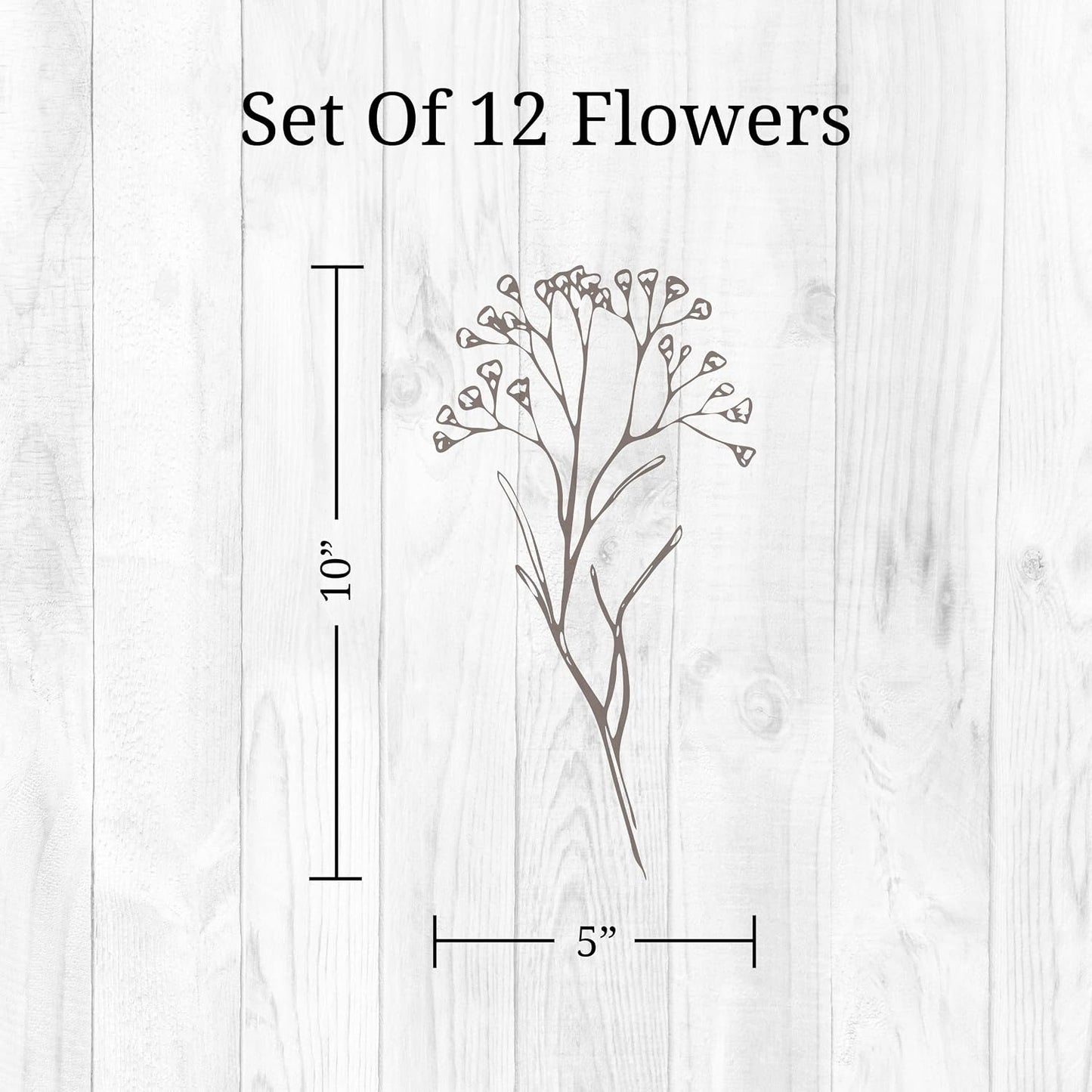 Floral Wall Decals / Floral Stems / Brown / Set of 12