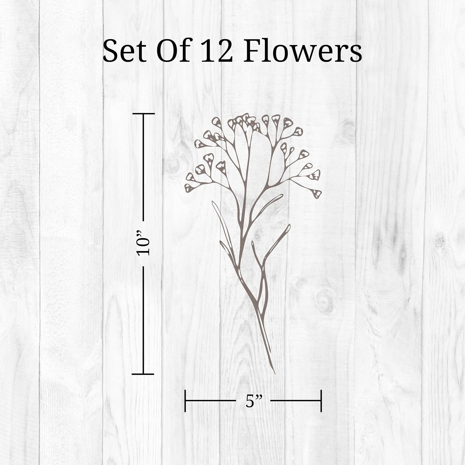Floral Wall Decals / Floral Stems / Brown / Set of 12