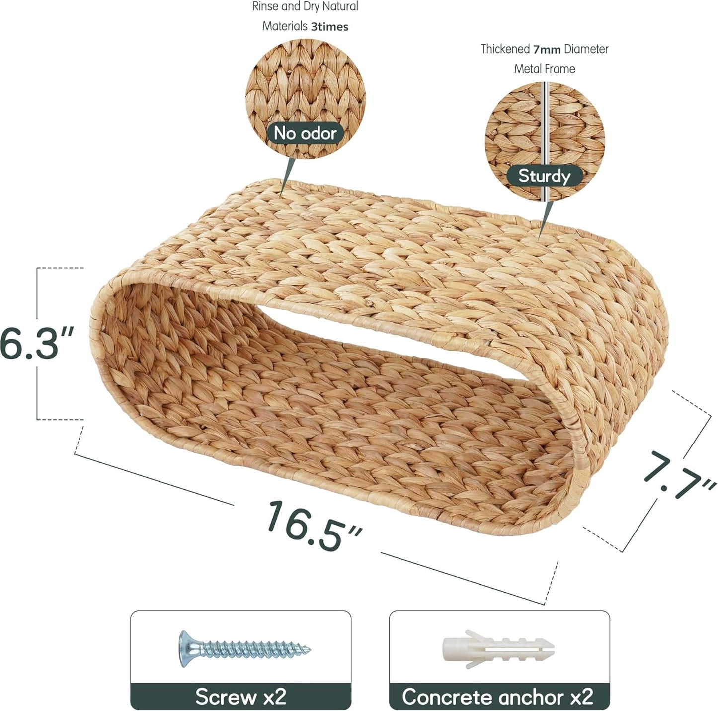 Rattan Hanging Toilet Paper Holder Basket